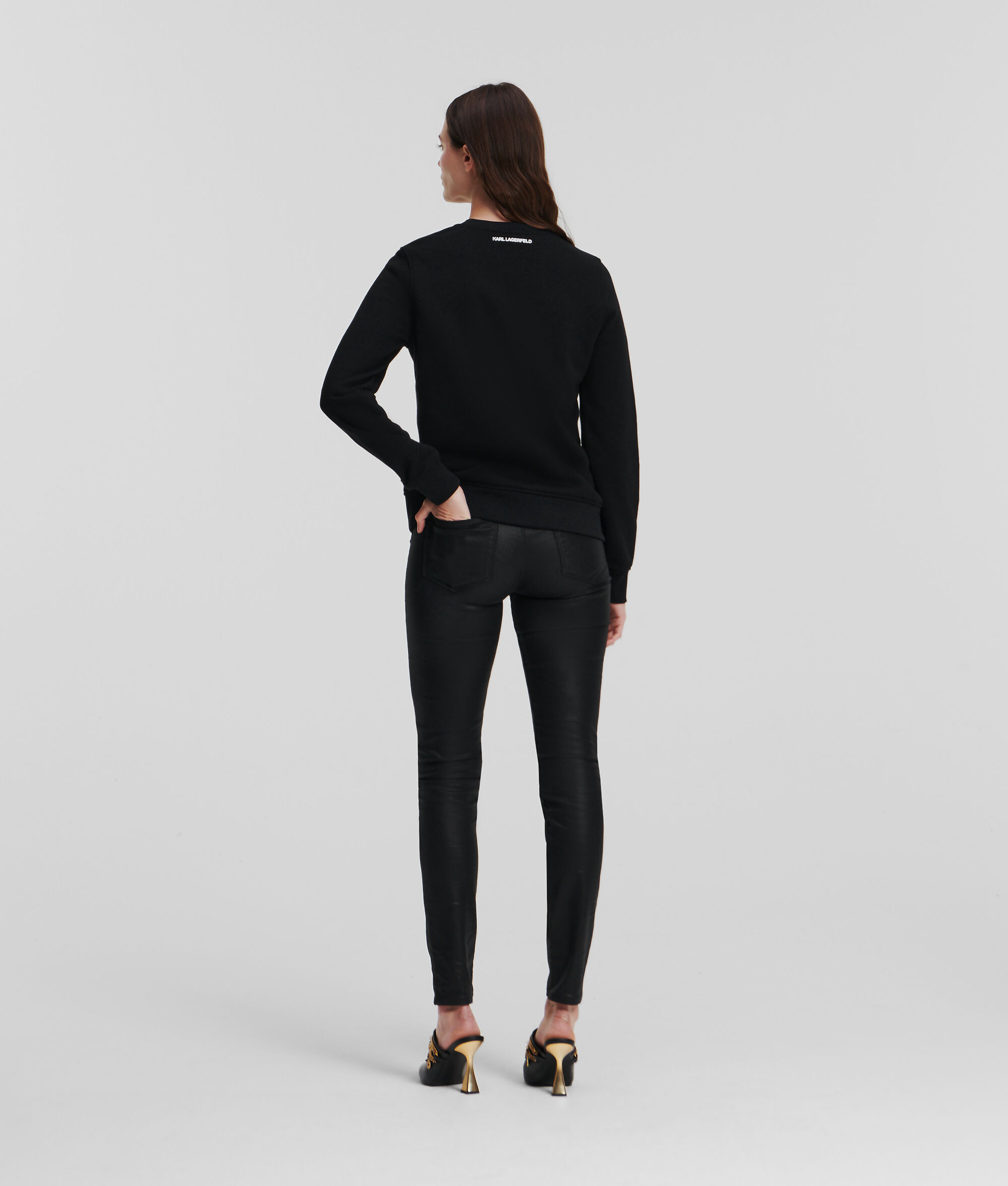 SWEAT-SHIRT BOUCLÉ AVEC MOTIF PROFIL KARL