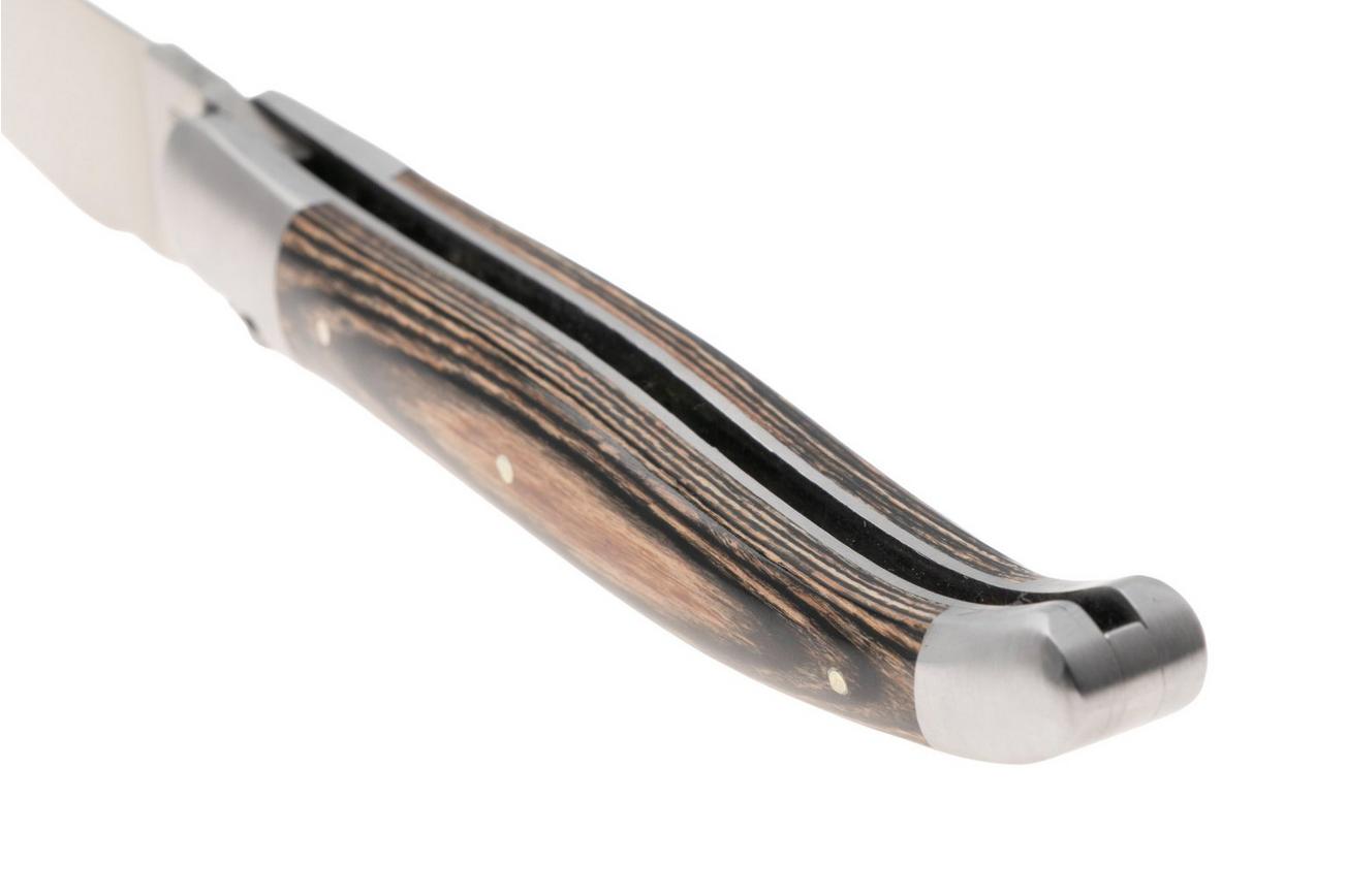 Laguiole en Aubrac Brown Pakkawood, Matt Bolsters, zakmes, 12 cm