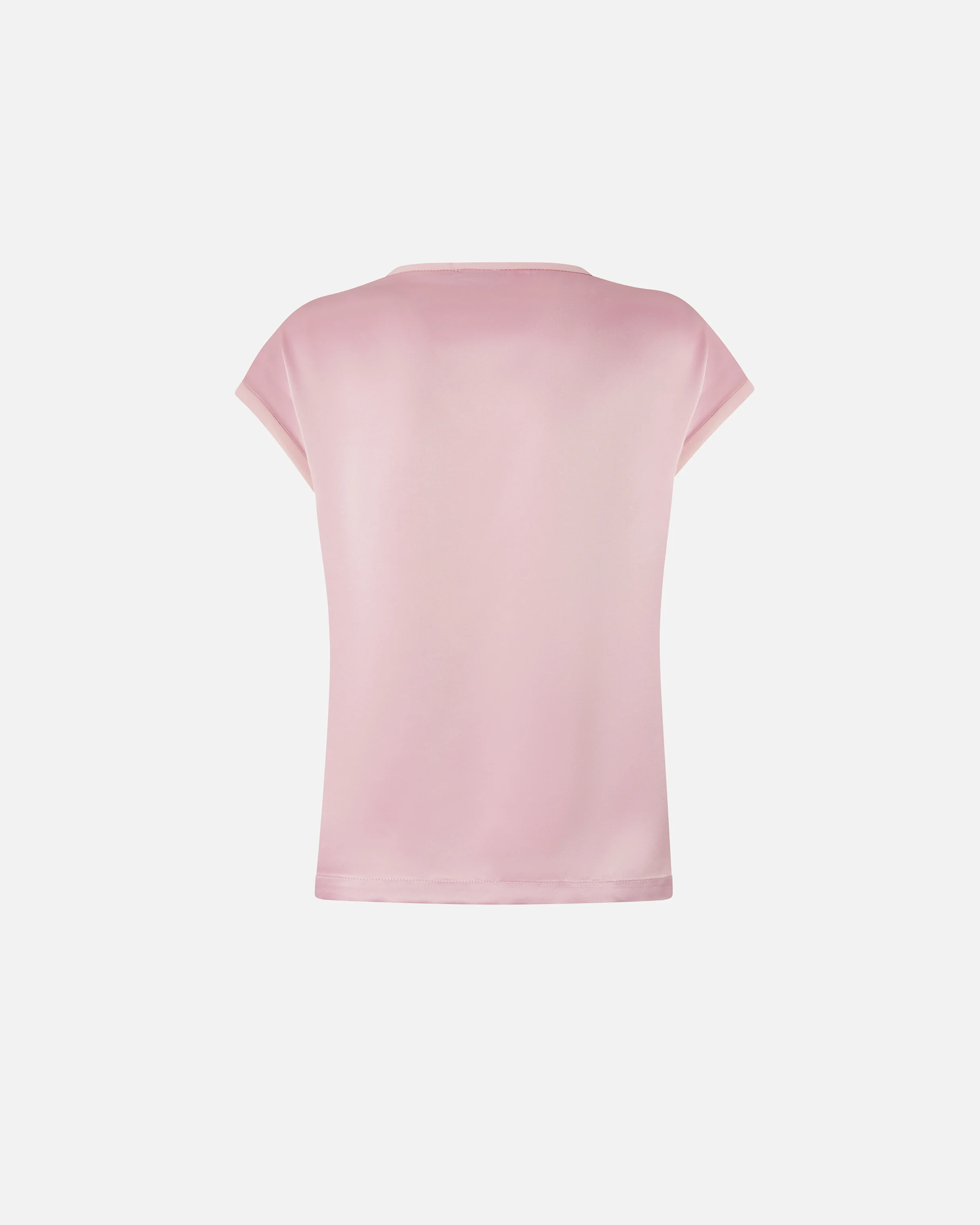 Blouse façon t-shirt et crêpe georgette | Rose