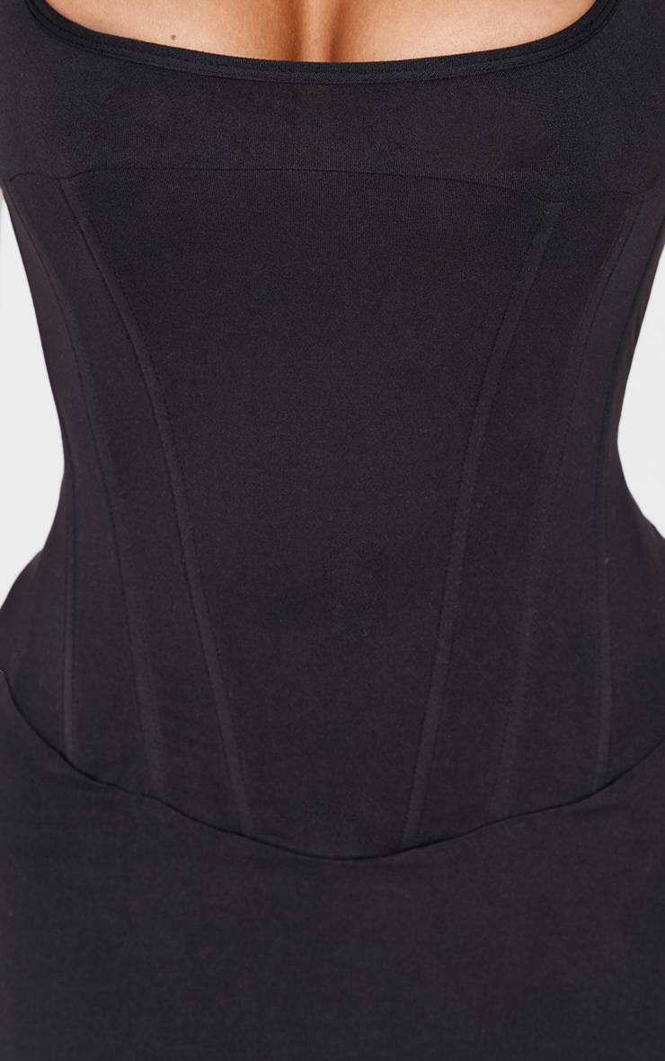 Noir Robe Maxi Sculptante À Encolure Carrée Et Buste Corseté Shape