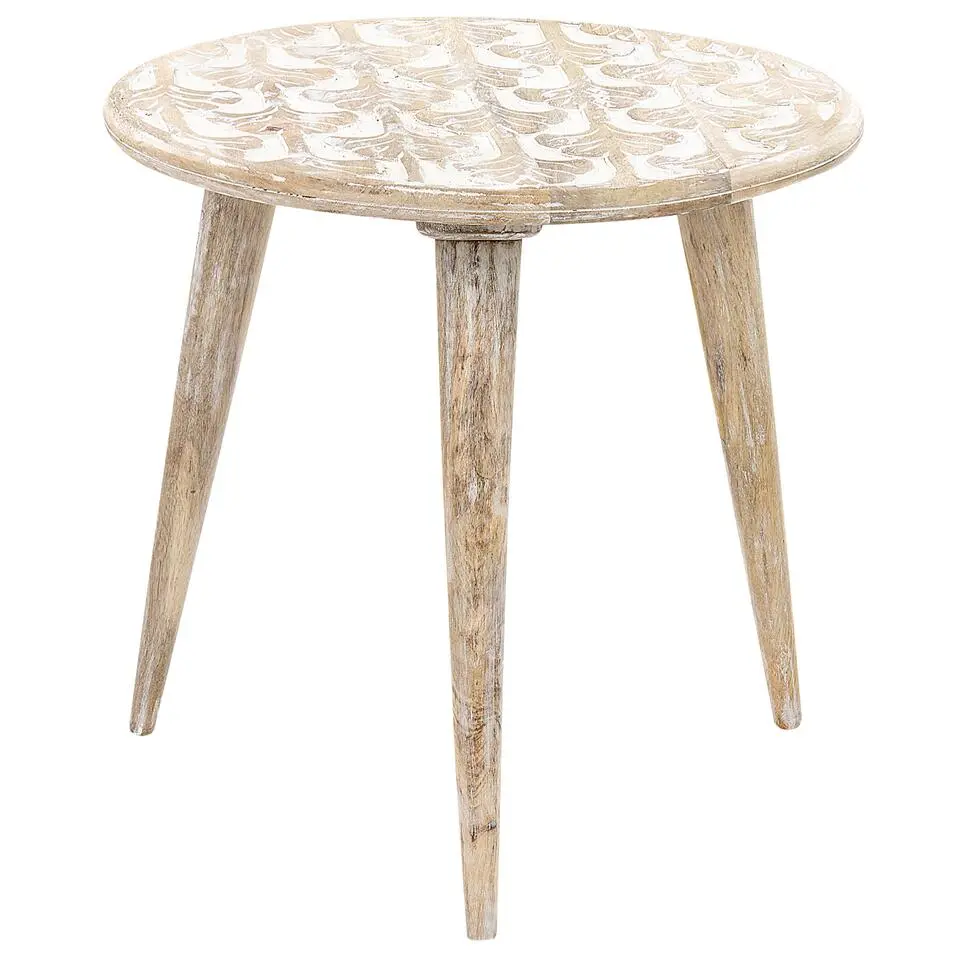 HURSI - Bijzettafel set - Lichte houtkleur - Mangohout
