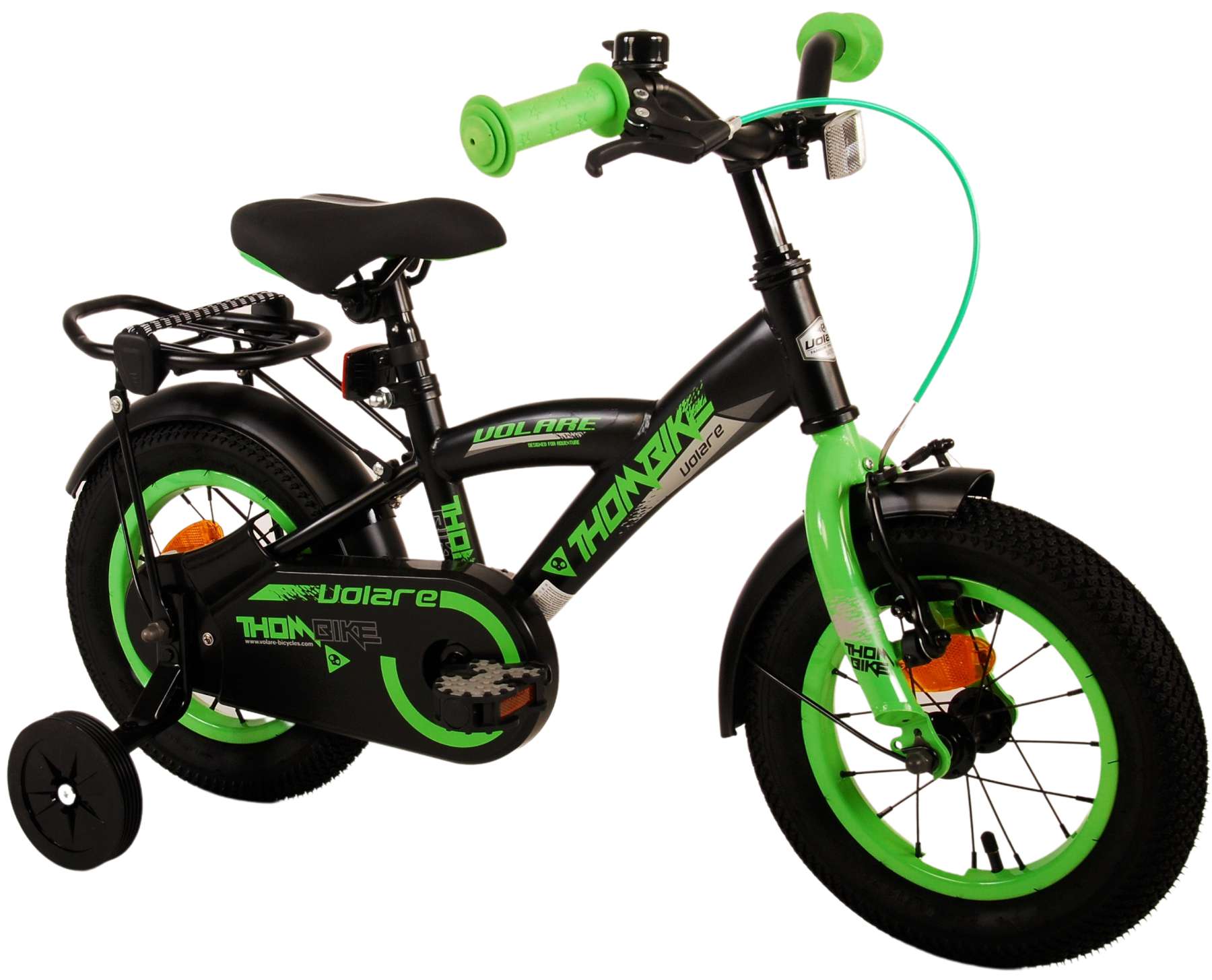 TPFSports Thombike Kinderfahrrad - Jungen - 12 Zoll - Rücktritt + Handbremse - Schwarz/Gelb