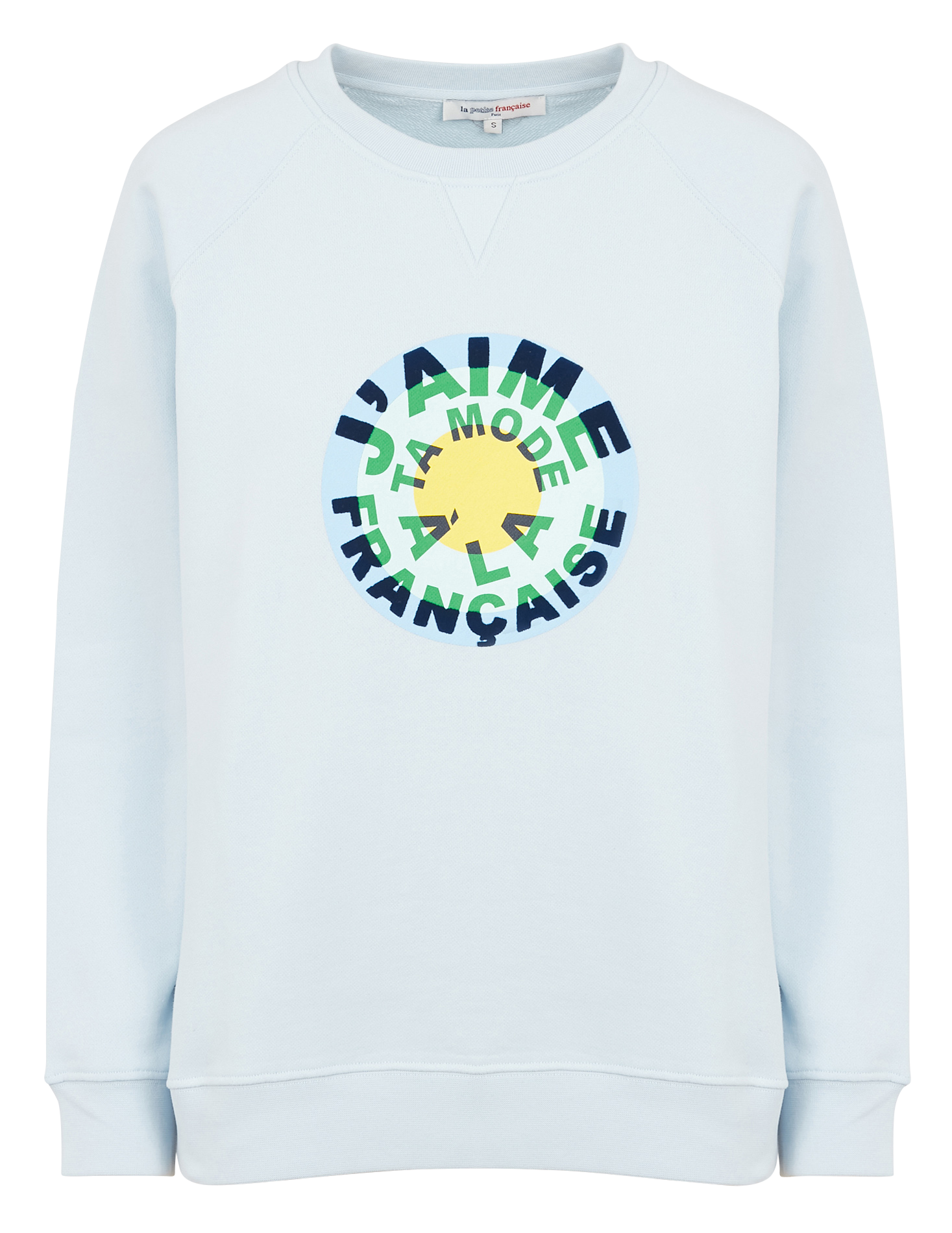 SPONTANE - Sweat col rond sérigraphié en coton | Bleu
