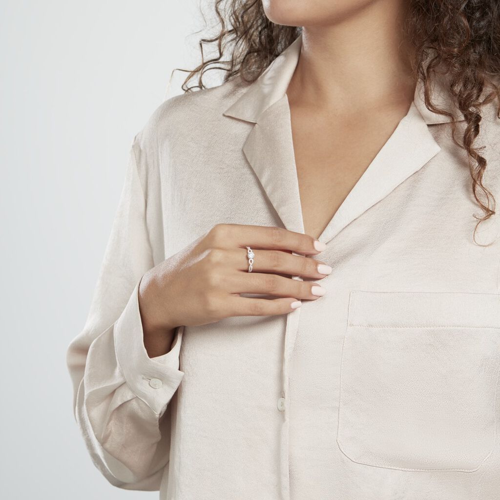 Solitaire Or Blanc Sevastiane Oxyde De Zirconium