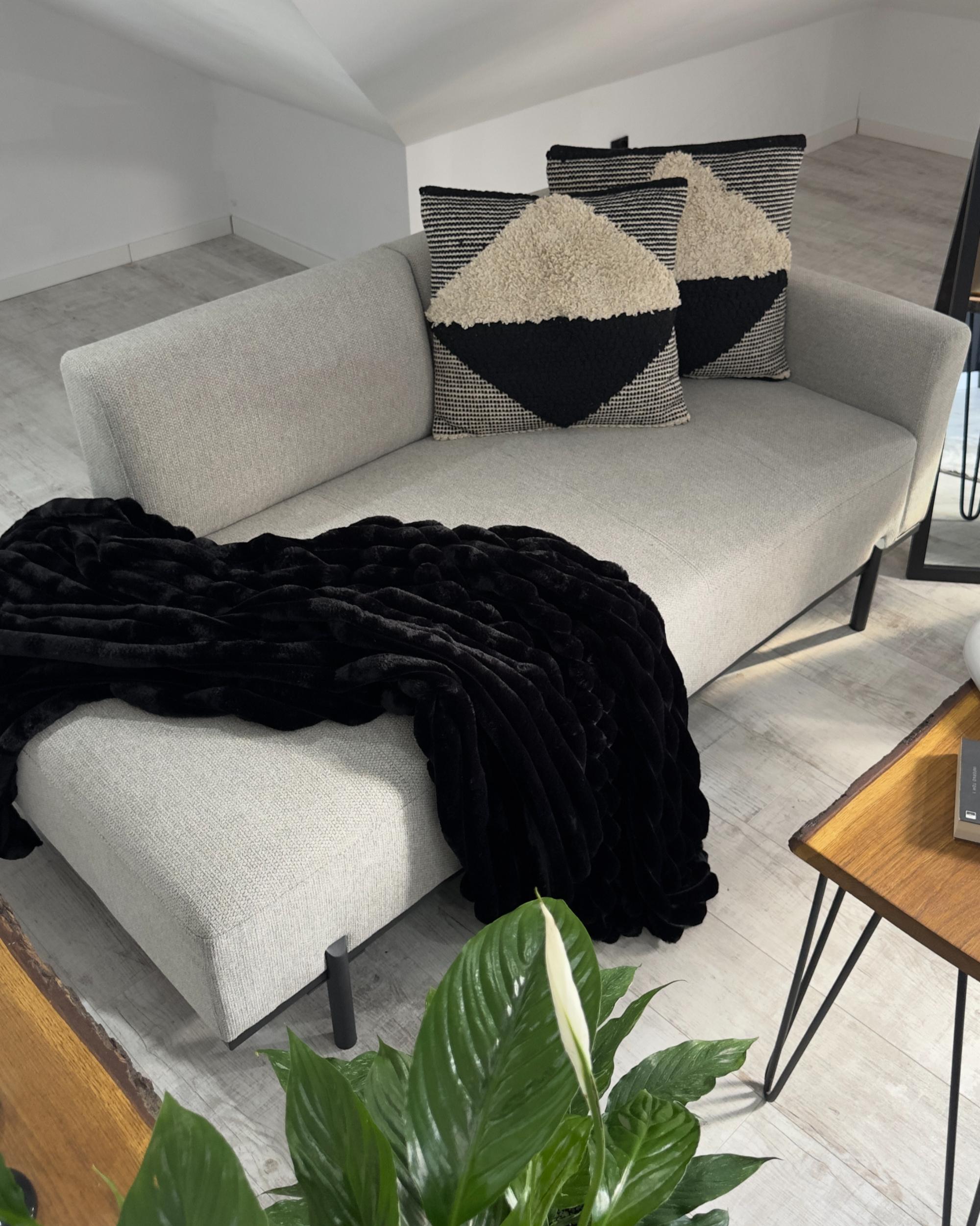 Chaise longue SAVASSE Kunstlinnen Lichtgrijs