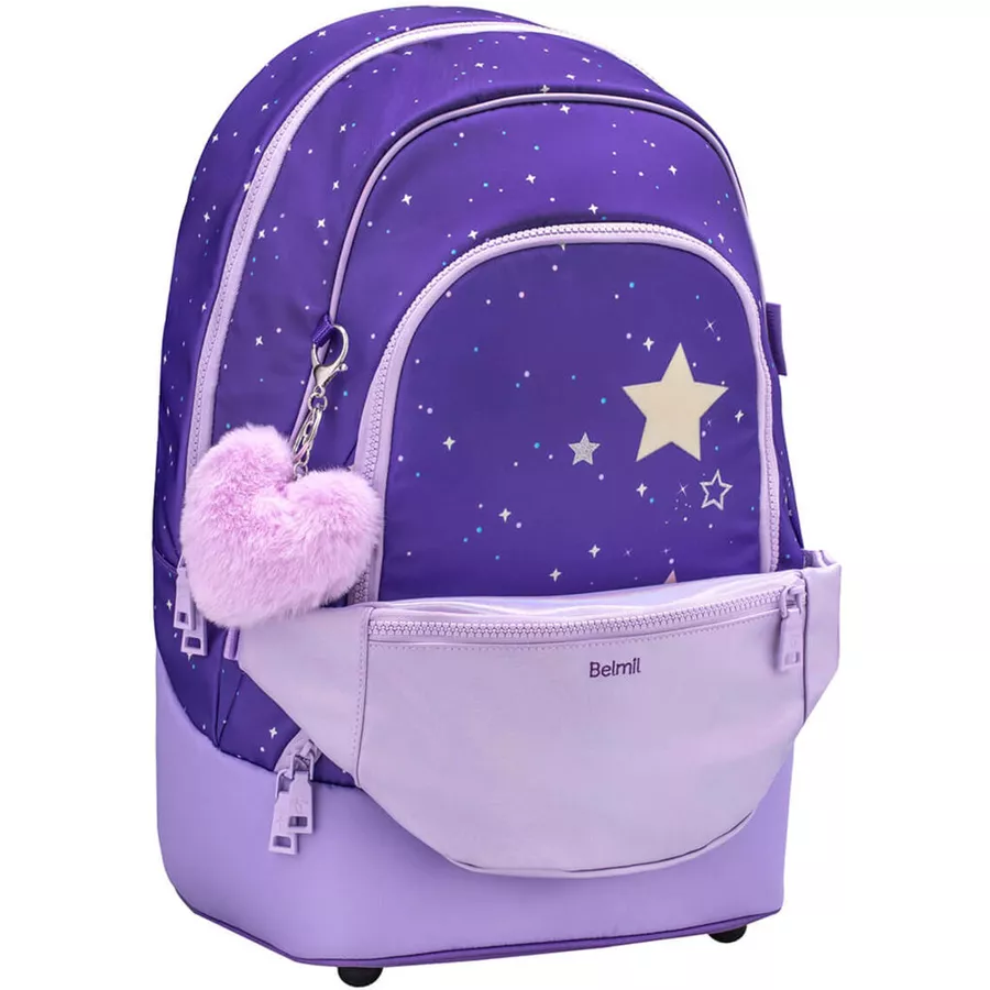 Belmil Schulrucksack 2-IN-1 Schulrucksack & Gürteltasche Dahlia