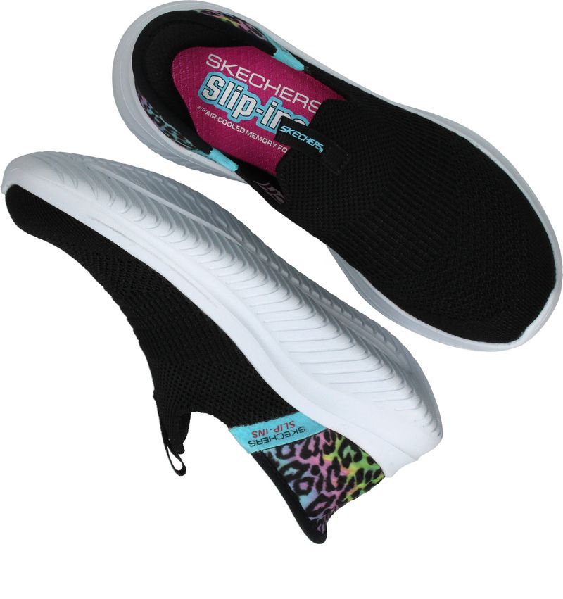 Skechers Ultra Flex 3.0 Colory Wild Slip-Ins Sneakers Zwart Meisjes