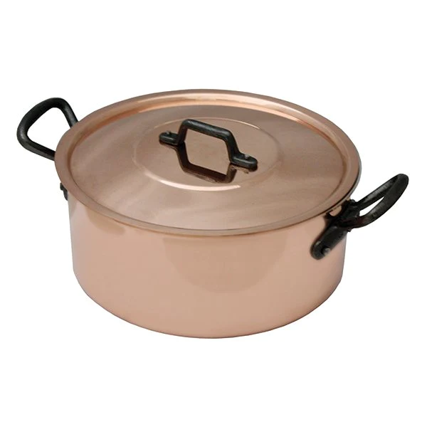 Faitout avec couvercle en cuivre massif 24 cm Baumalu