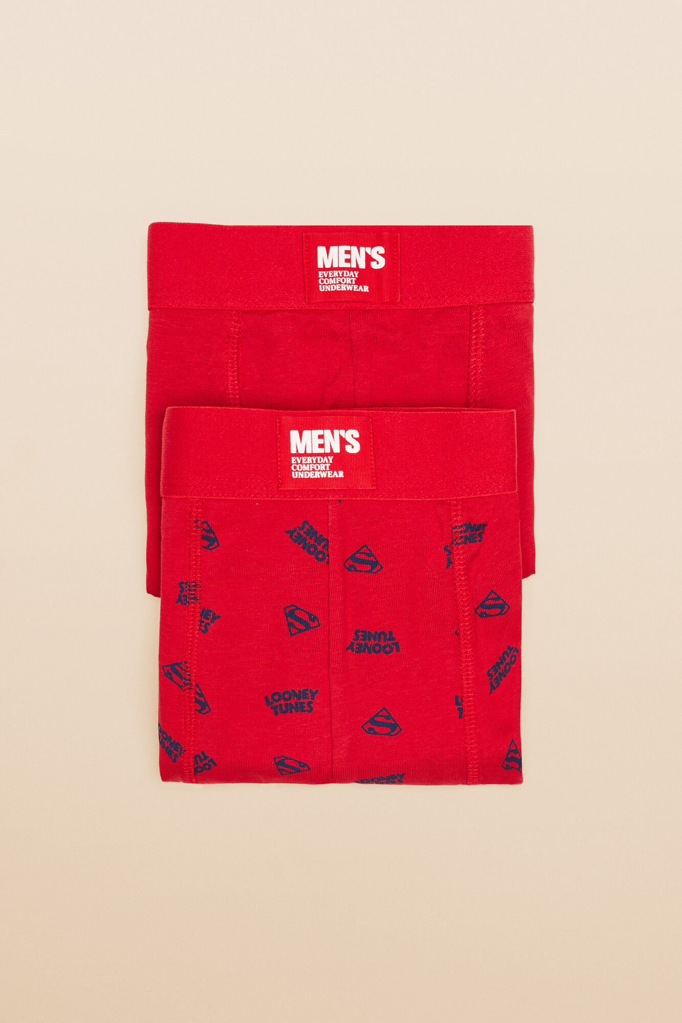 Pacote com 2 cuecas boxer vermelhas do Batman