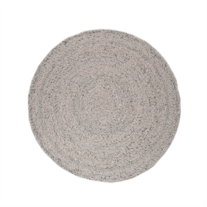 Rond wollen vloerkleed - Wise Grijs/Wit