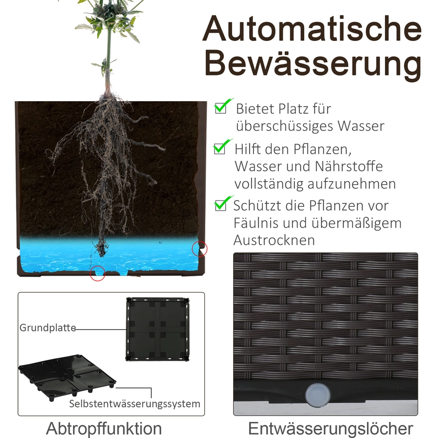 Outsunny Hochbeet mit Abflusslöchern braun