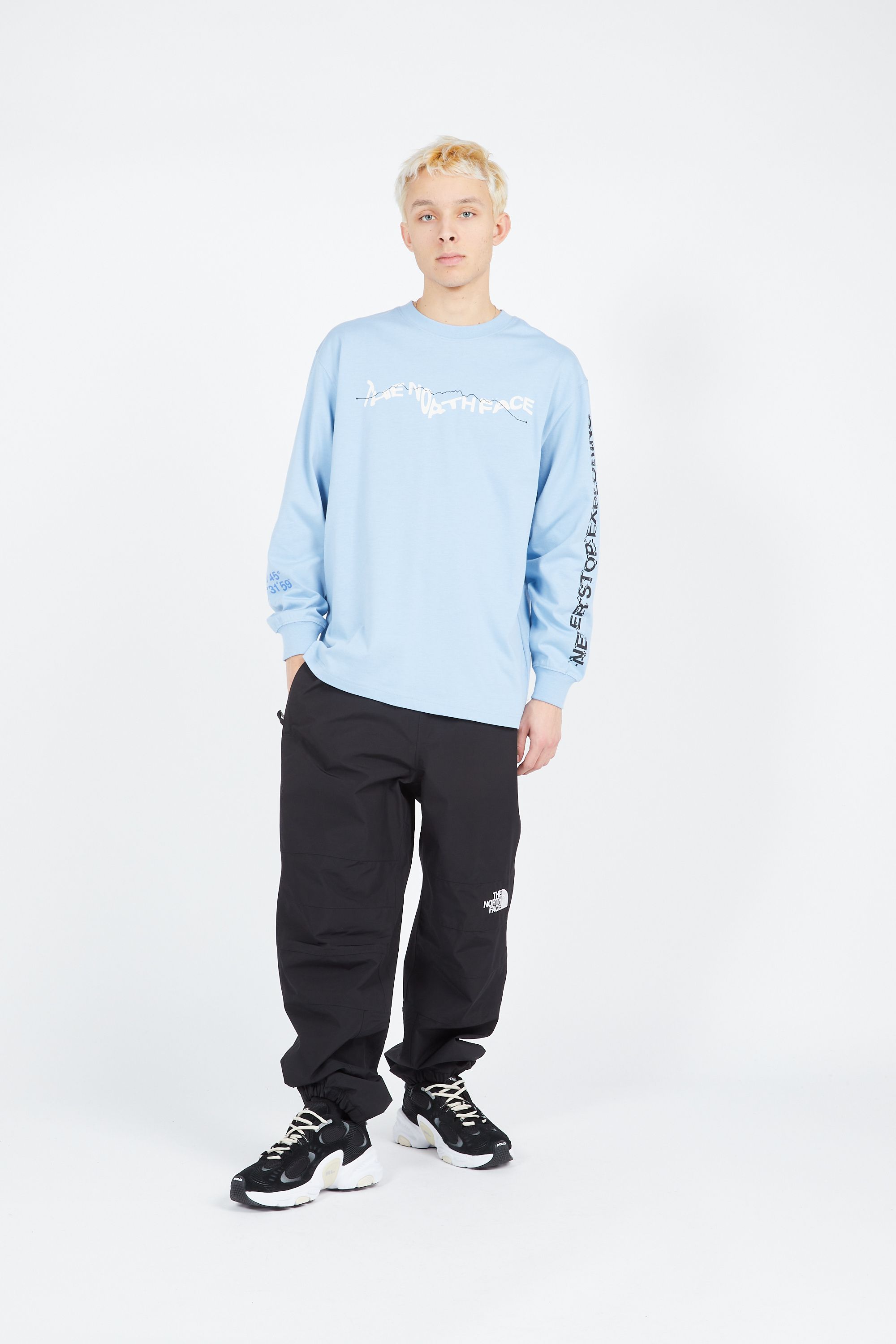 THE NORTH FACE T-shirt U NSE GRAPHIC L/S TEE Bleu