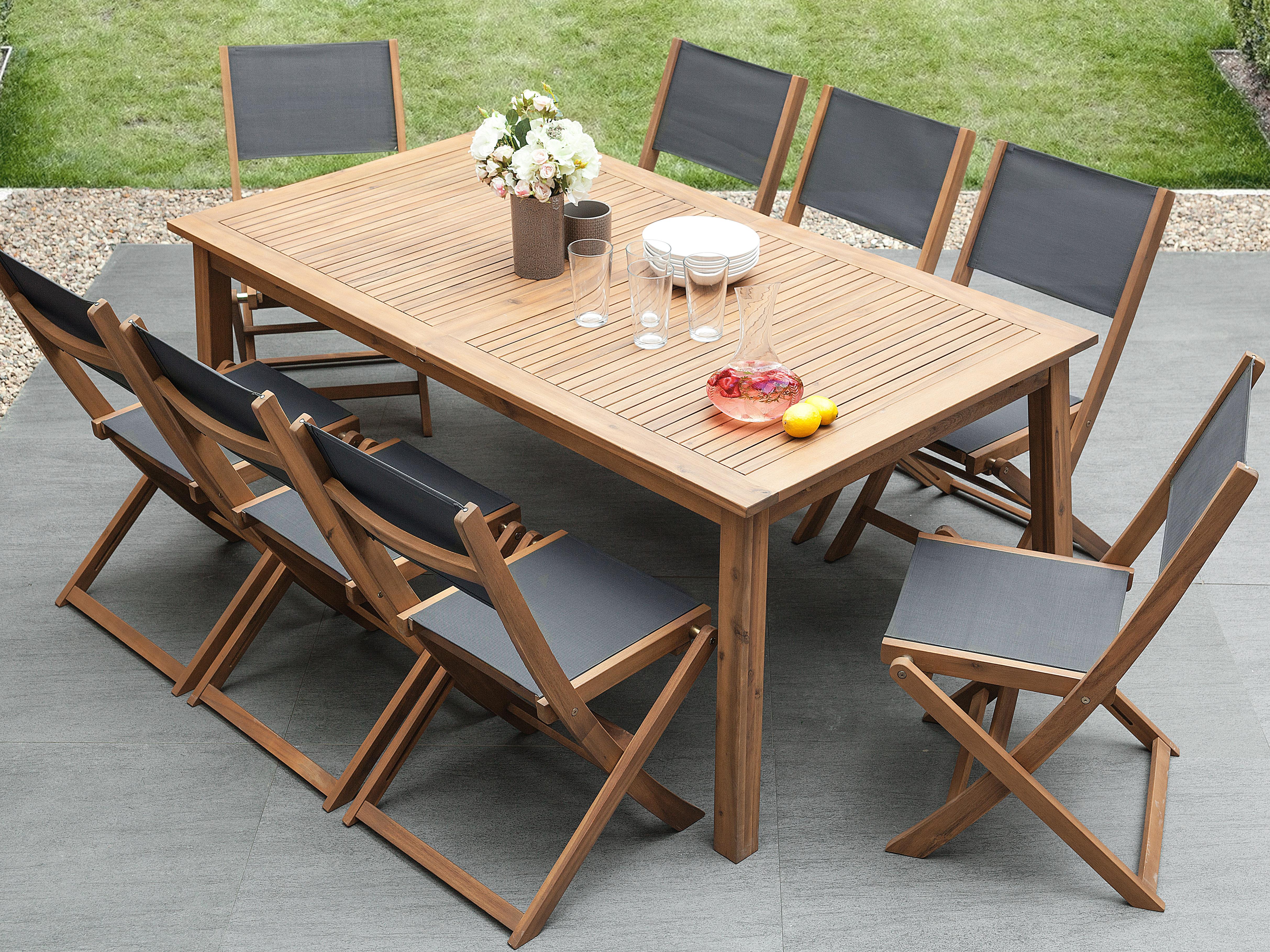Tuinset met ligstoelen 8-zits CESANA Acaciahout Lichtbruin