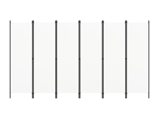 Cloison de séparation 6 panneaux Blanc 300x180 cm
