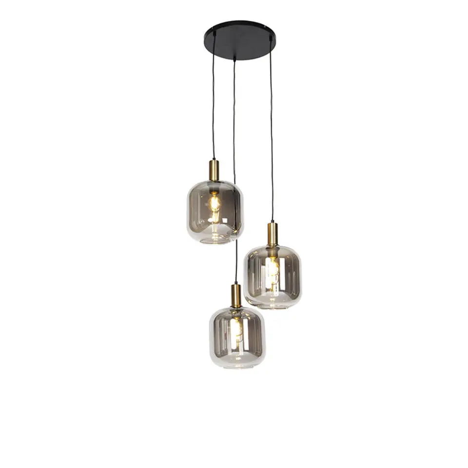 Qazqa hanglampen zuzanna grijs e27