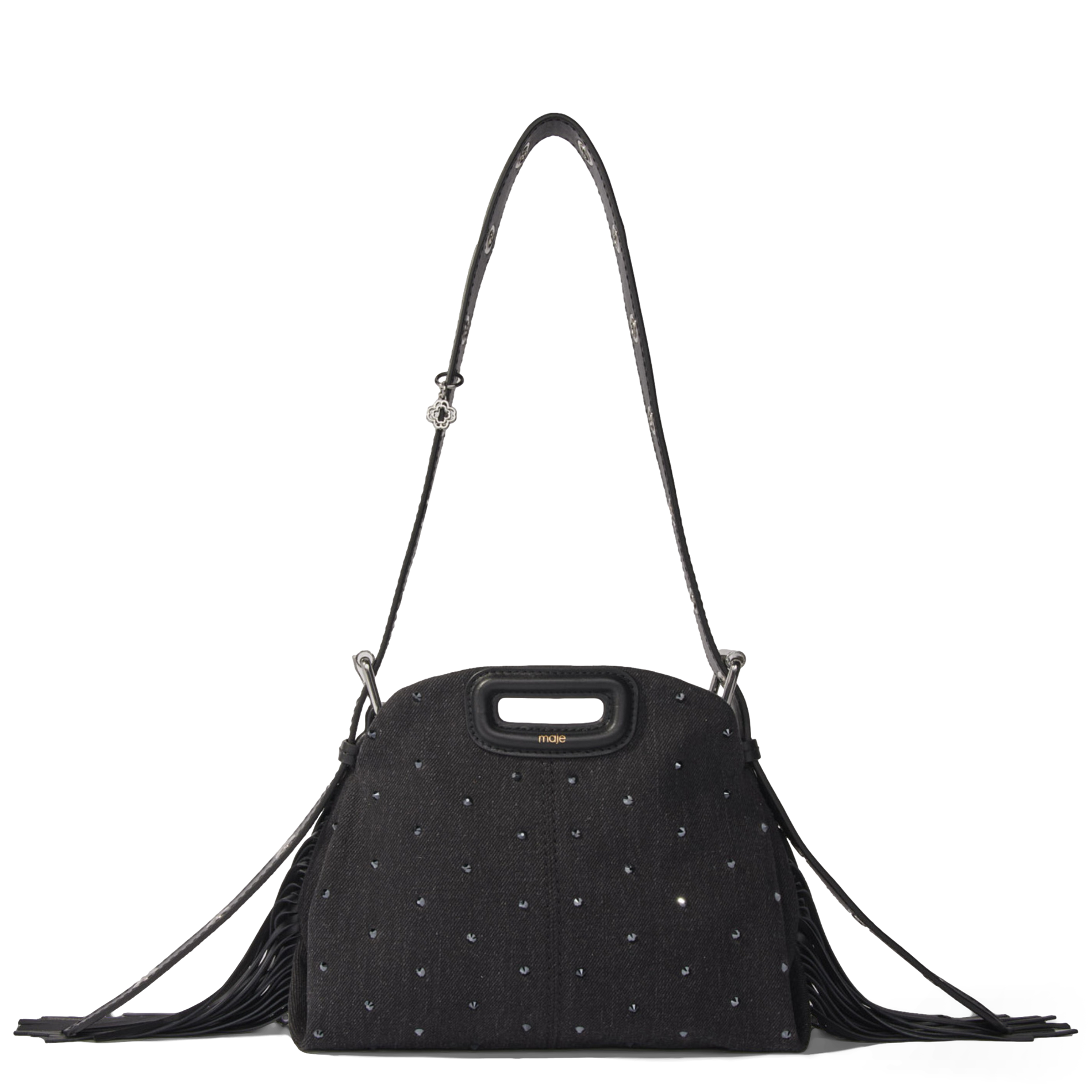 MISS M MINI - Sac mini en denim à strass | Noir