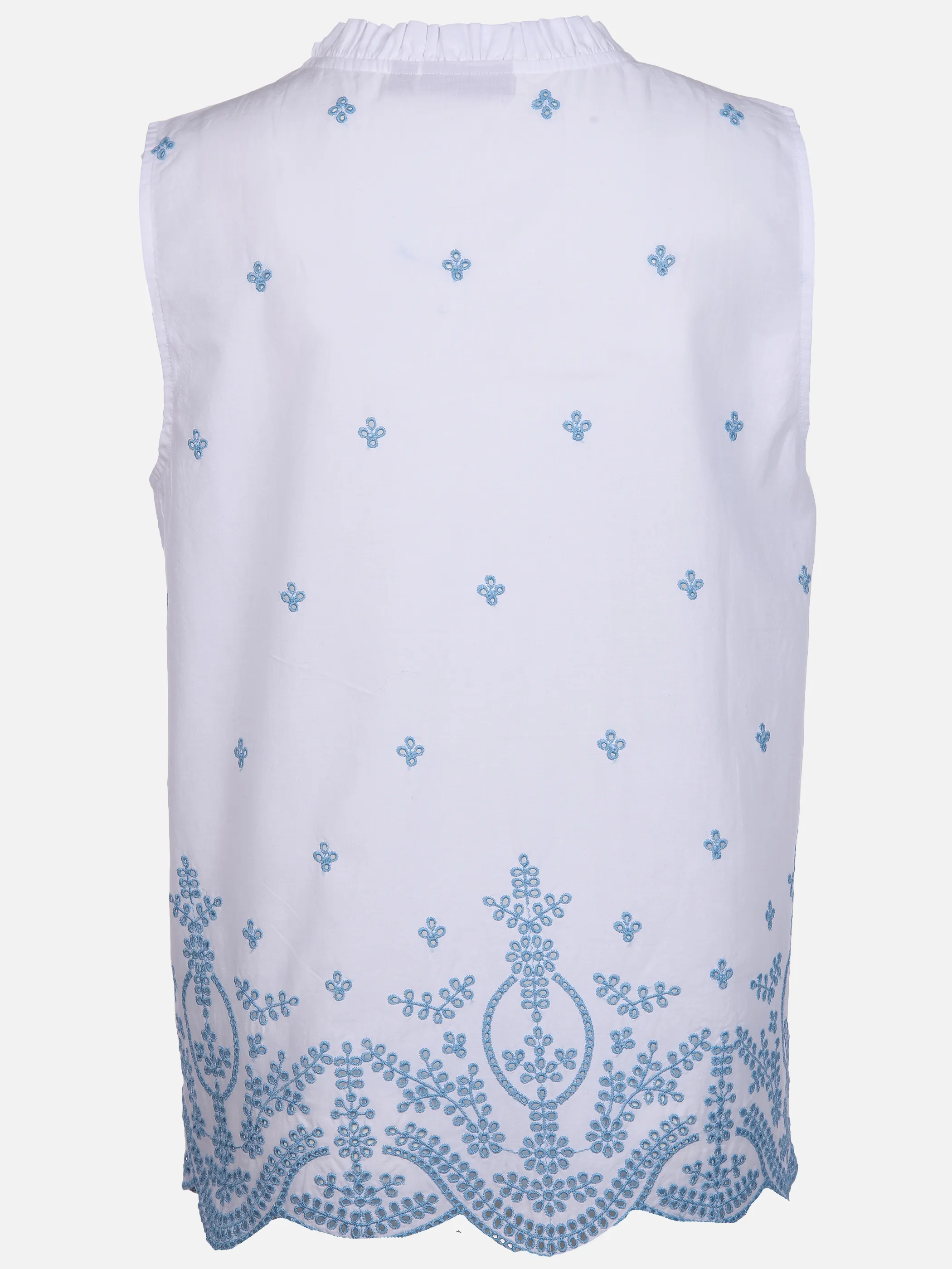 Damen Top Kontrastlochstickerei