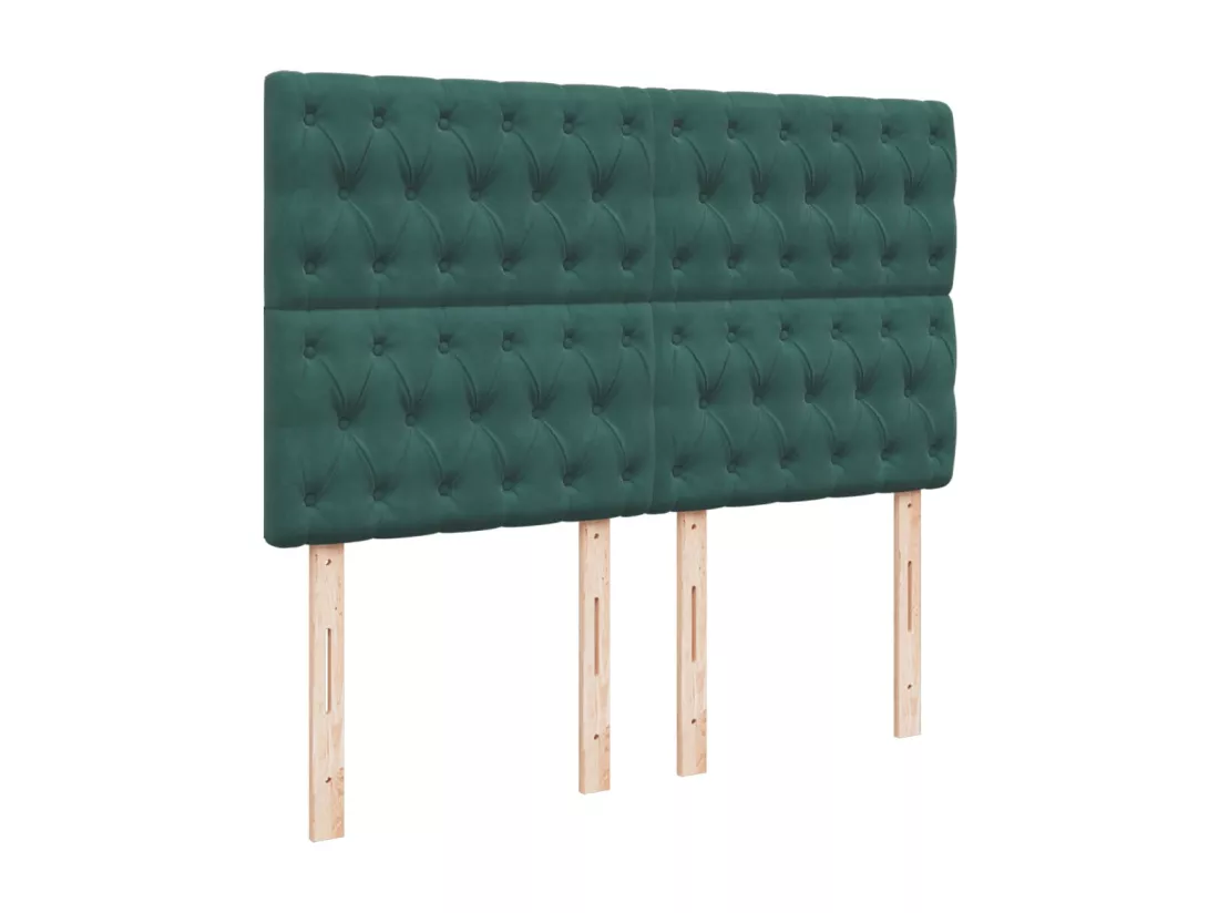 Sommier à lattes de lit et matelas Vert foncé 140x190cm Velours