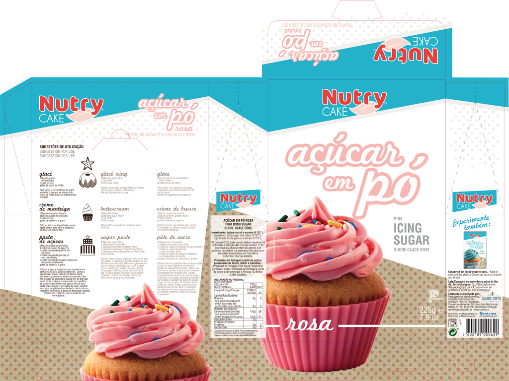 AÇÚCAR NUTRY ROSA EM PÓ 225G