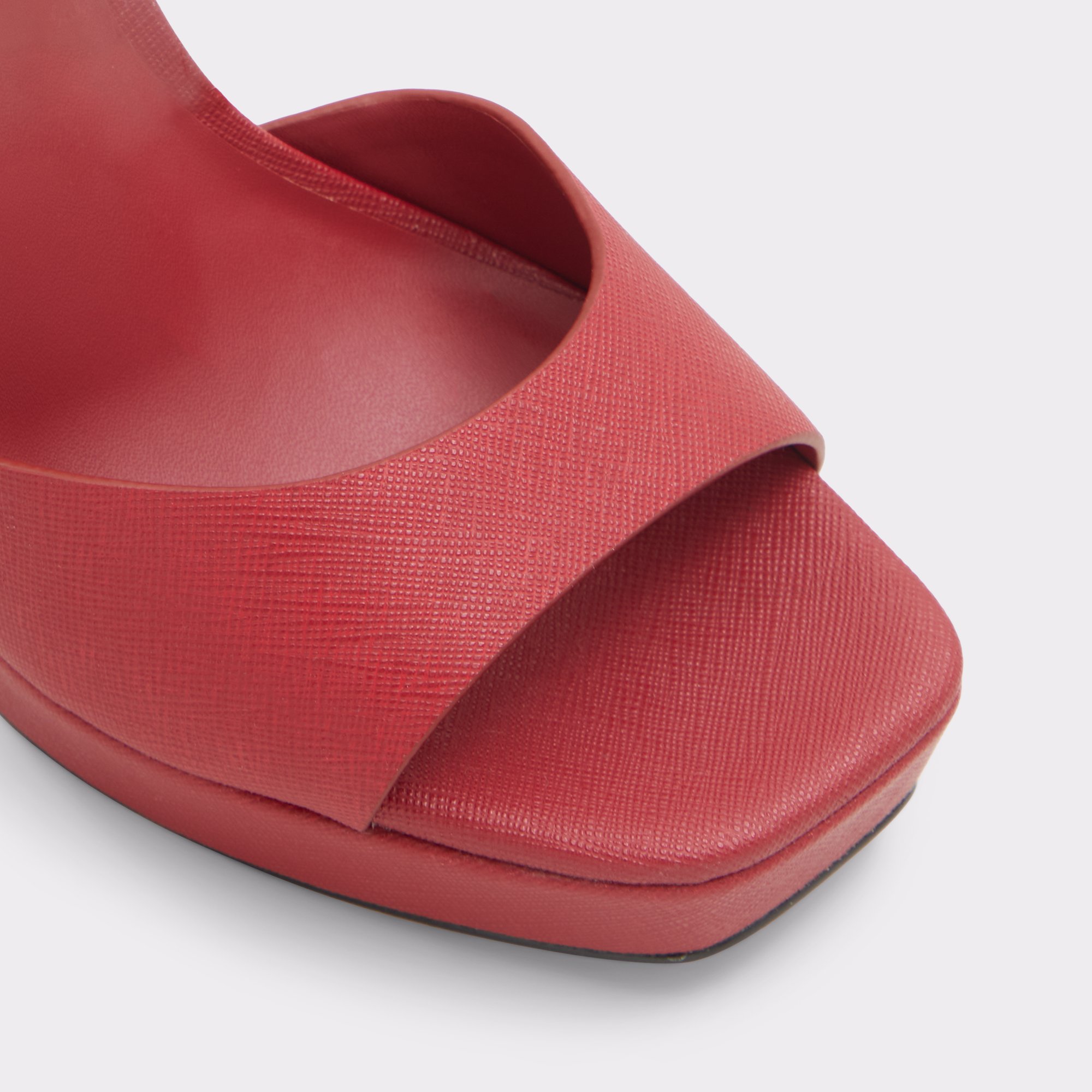 Prisilla Red Synthetic Embossed Women Heeled sandals