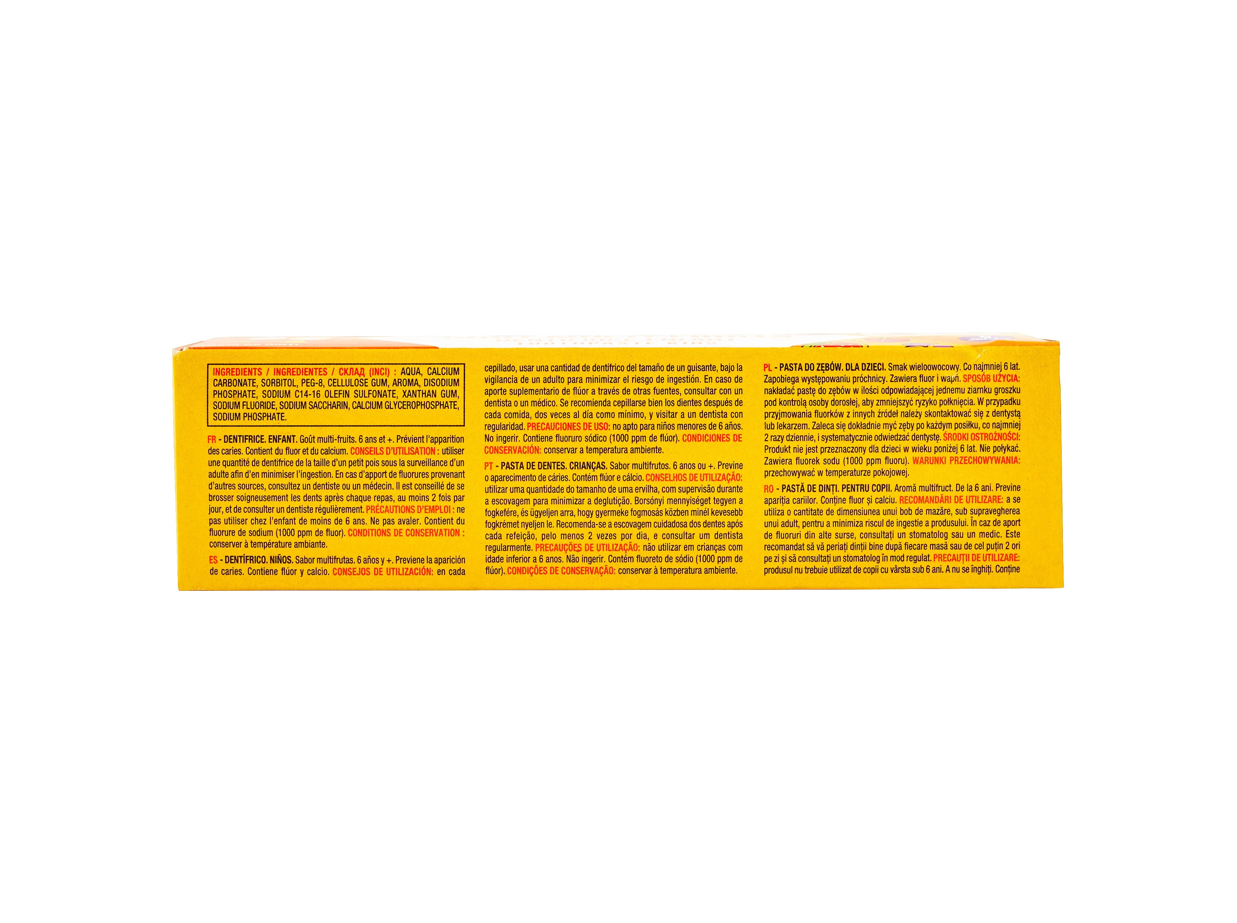 PASTA AUCHAN KIDS DENTÍFRICA 6  MULTIFRUTOS 50ML