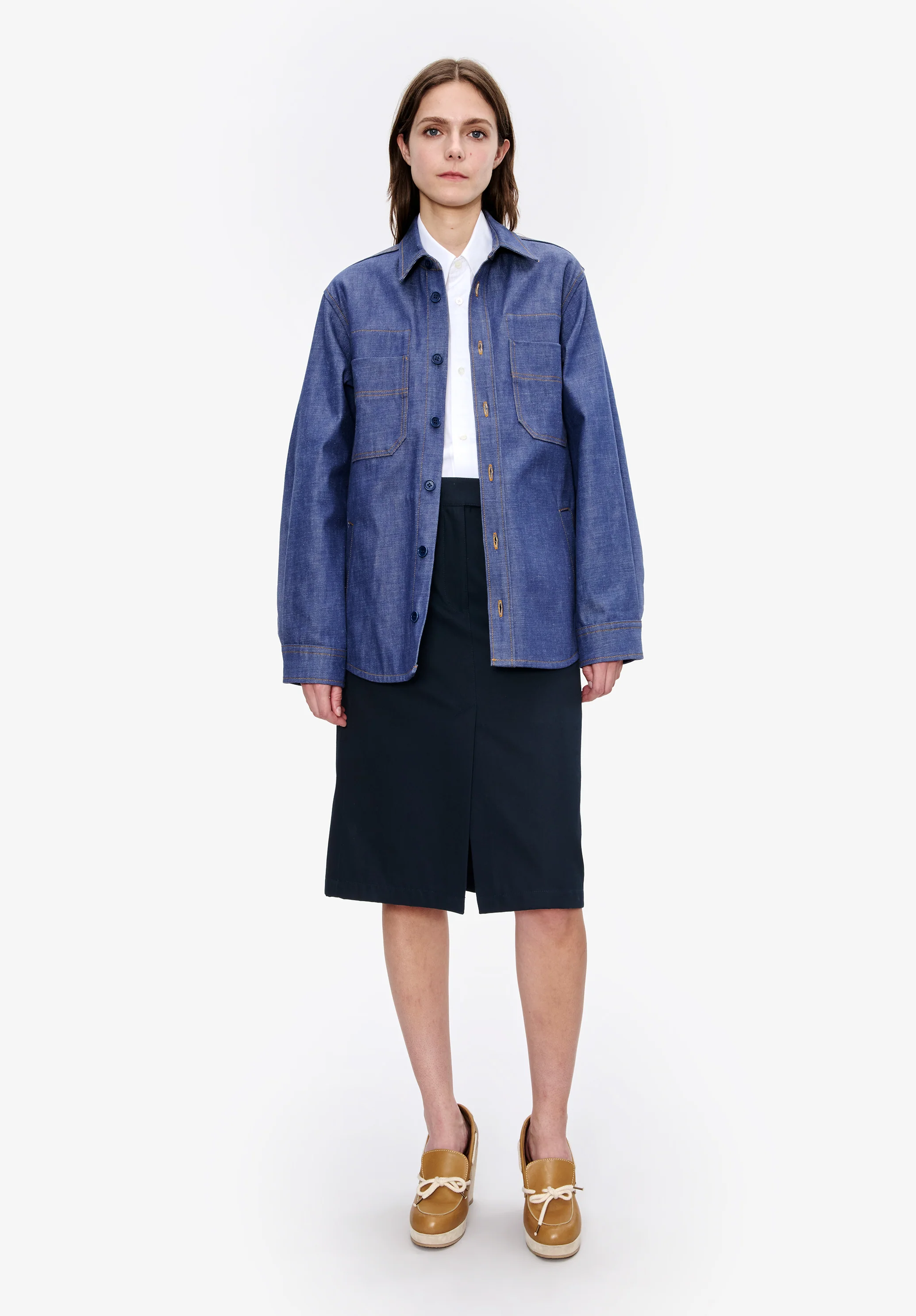 Veste en denim bleu esprit workwear - Bleu
