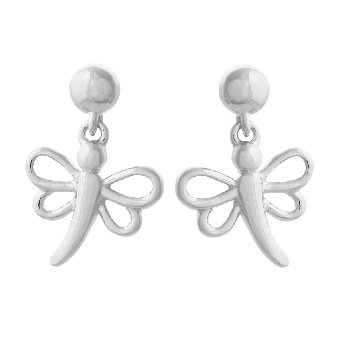 Boucles d'oreilles libellule Argent 925 Rhodié