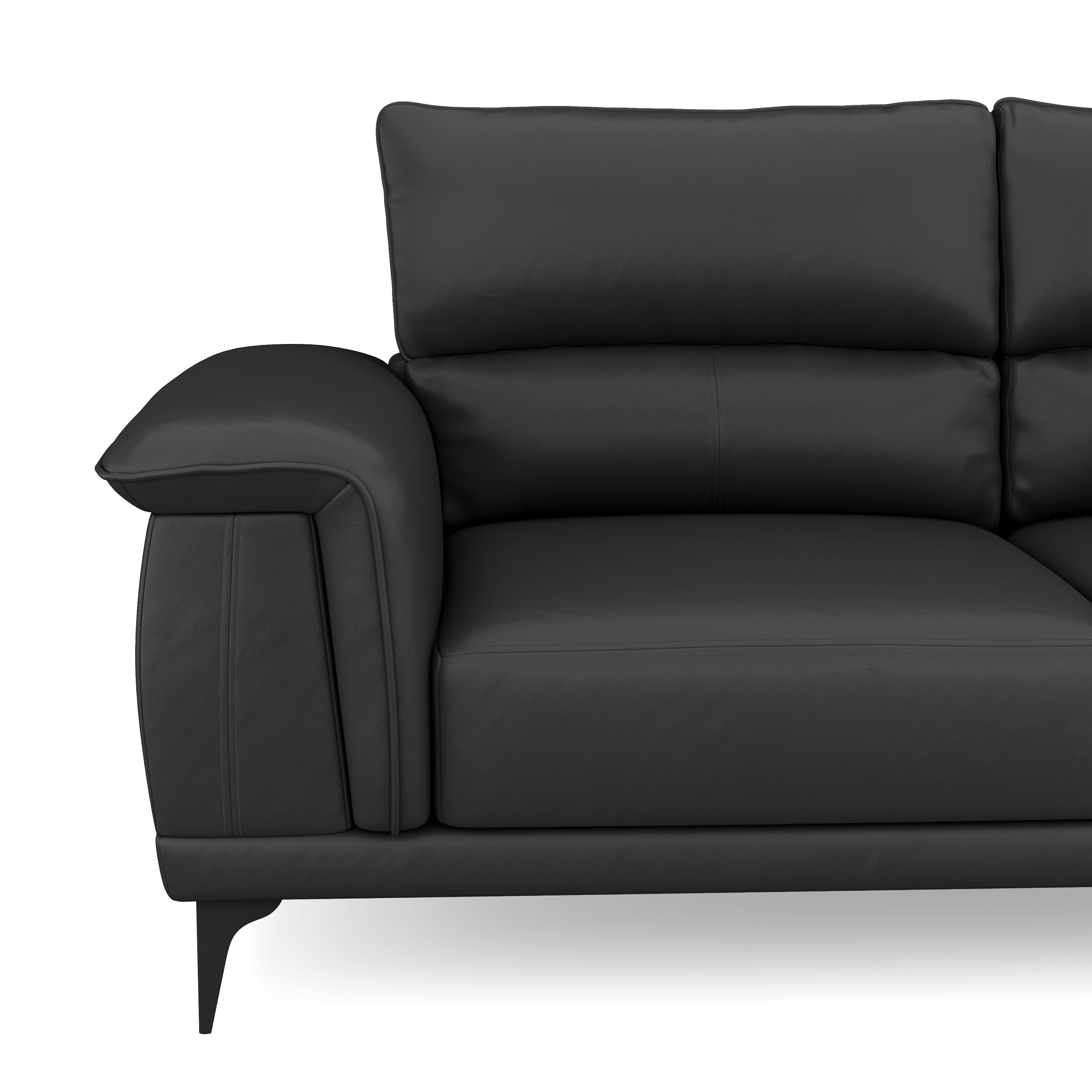 Sofa Leder GAVIN 3-Sitzer schwarz