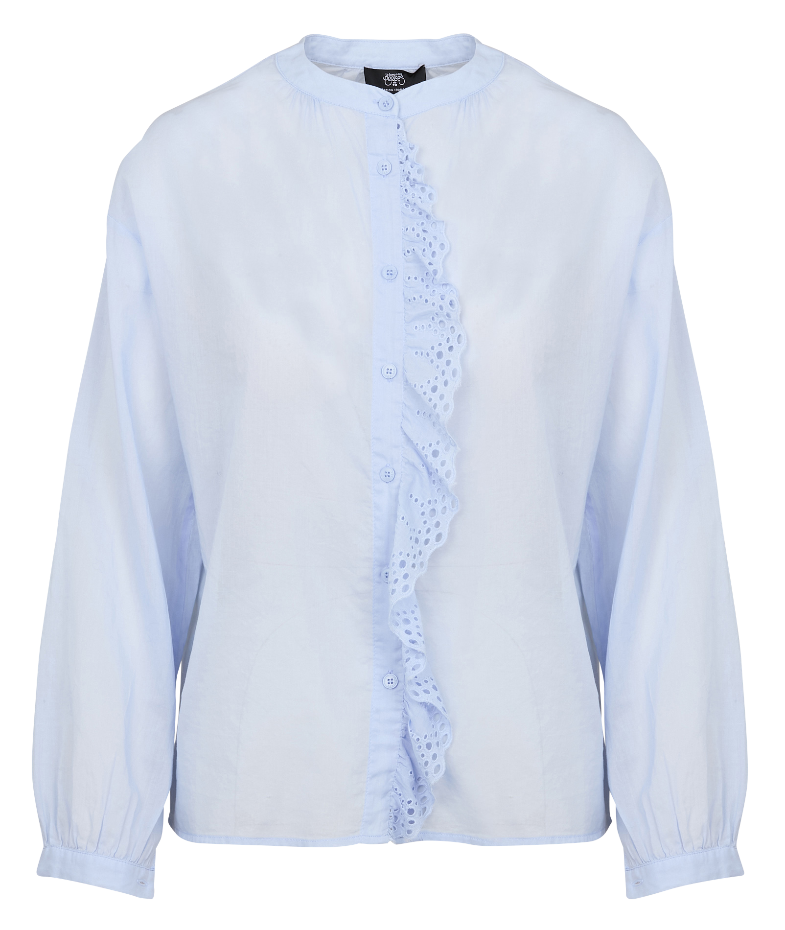 AUPS - Chemise col rond en coton | Bleu