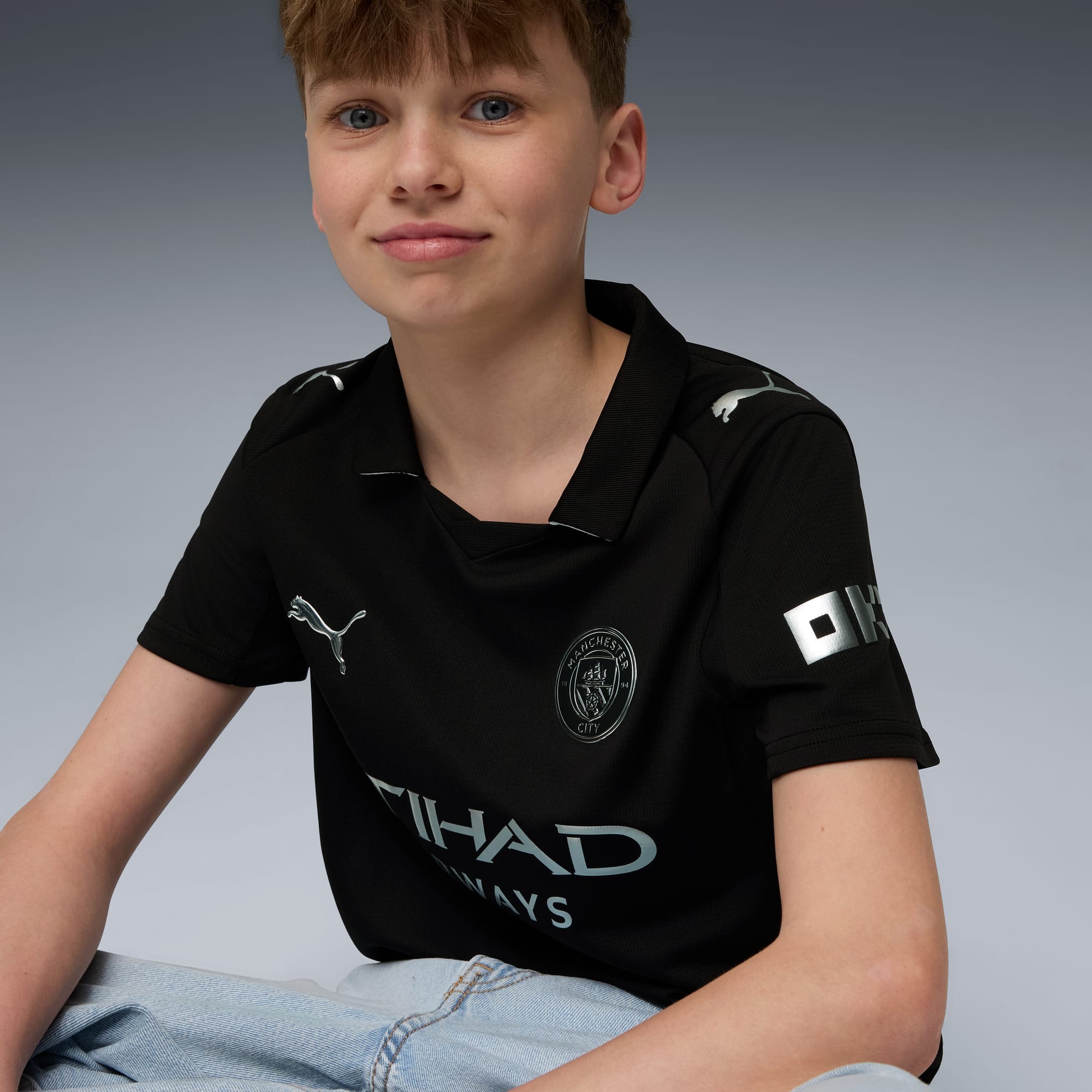 Manchester City 25/26 Bortedrakt Junior Puma Black
