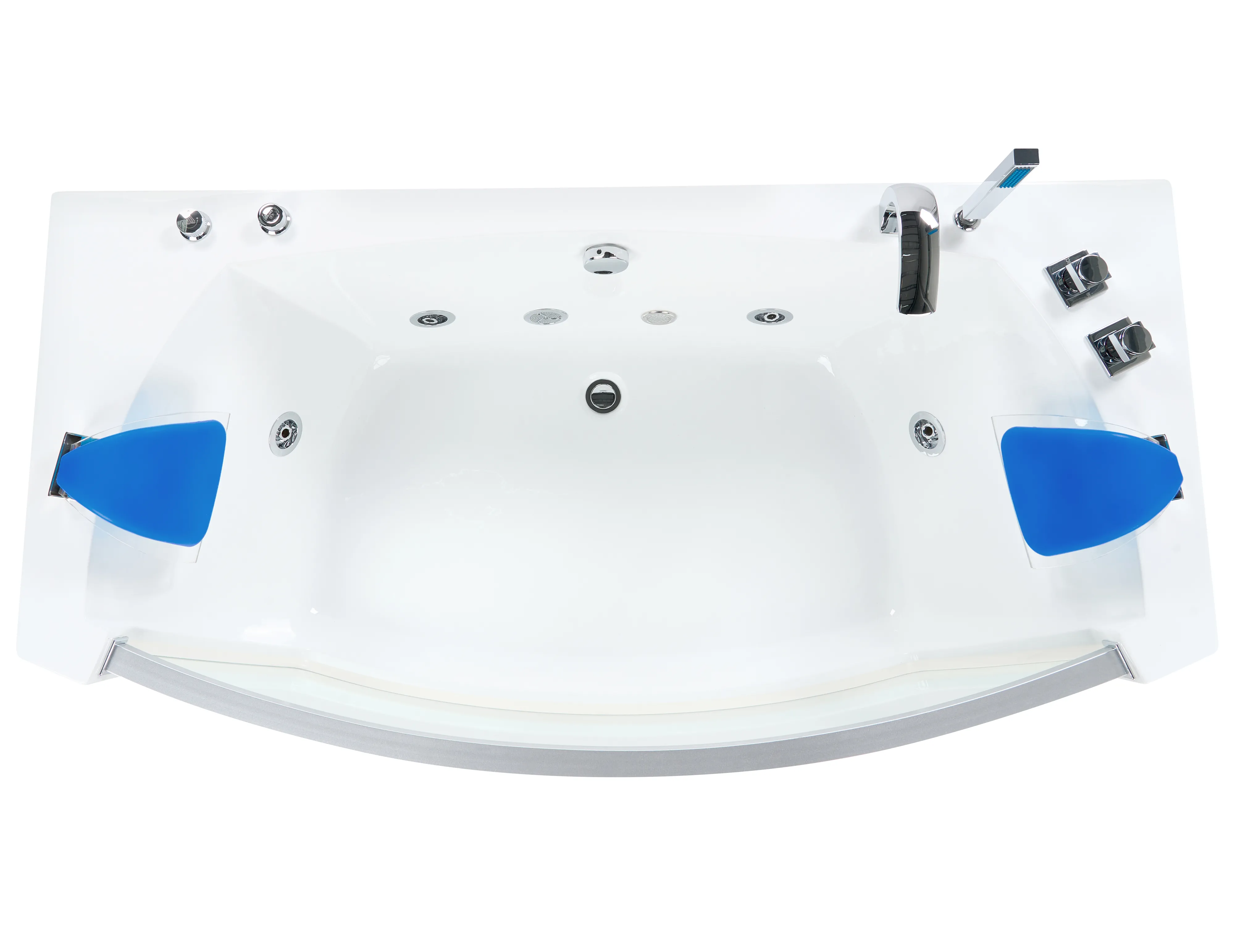 Hoek bubbelbad met LED FUERTE 175 x 85 cm Wit