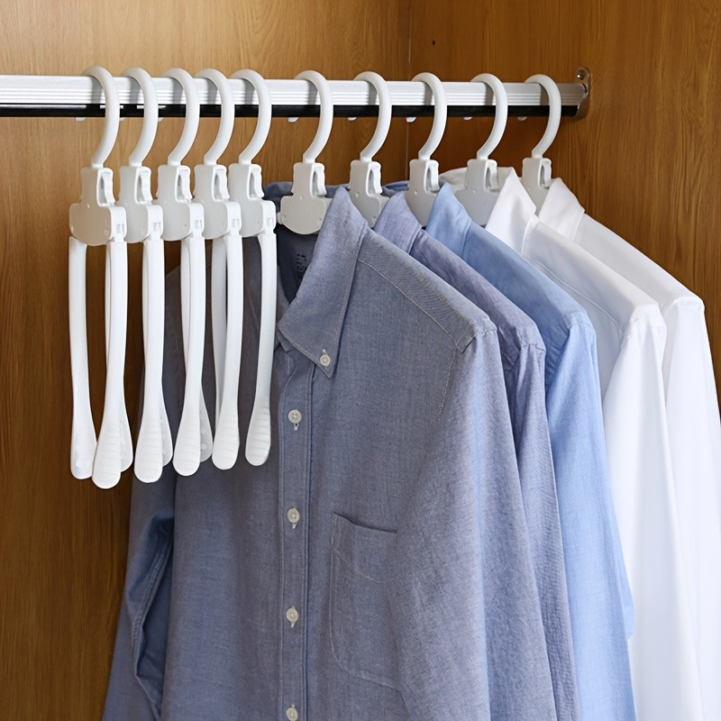 (41x14cm) Klappbarer Kleiderbügel Platzsparender Kleiderschrank Organizer für T-Shirts / Hemden / Jacken - Weiss