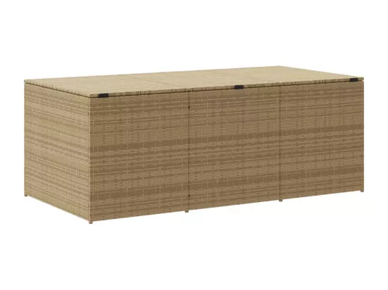 Boîte de rangement de jardin mélange beige 984L résine tressée