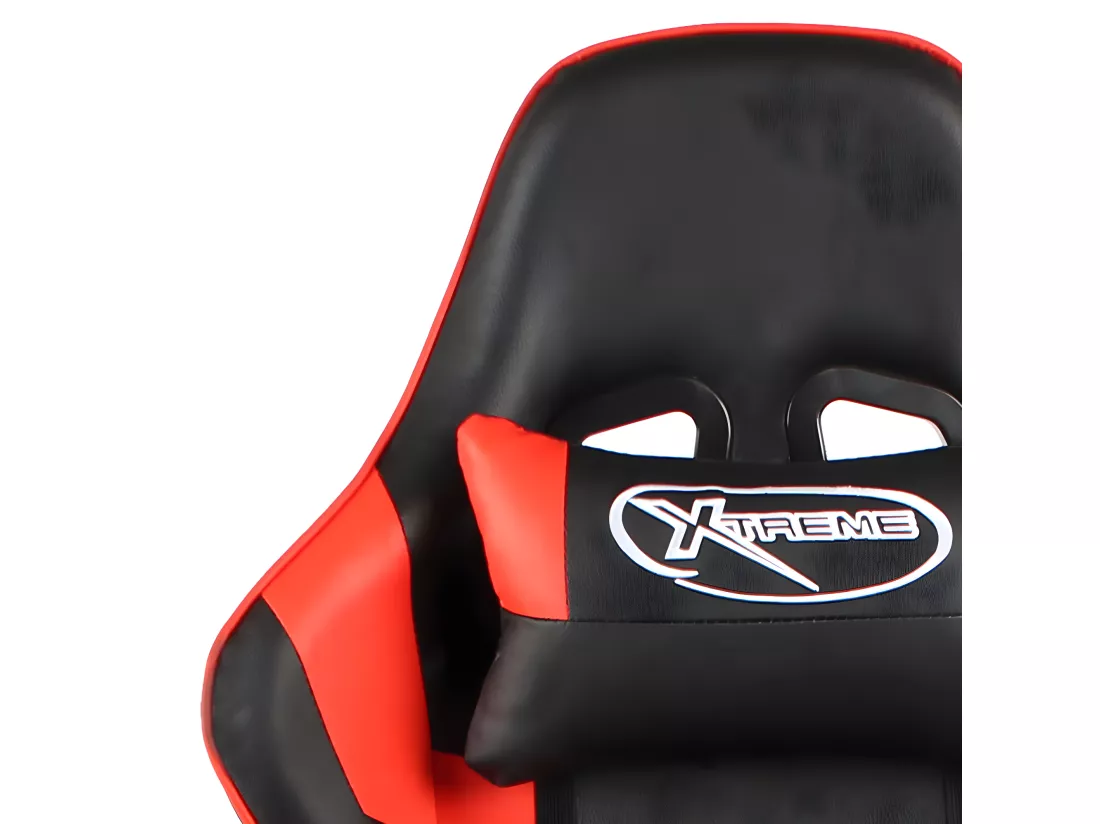 Chaise de jeu pivotante avec repose-pied Rouge PVC