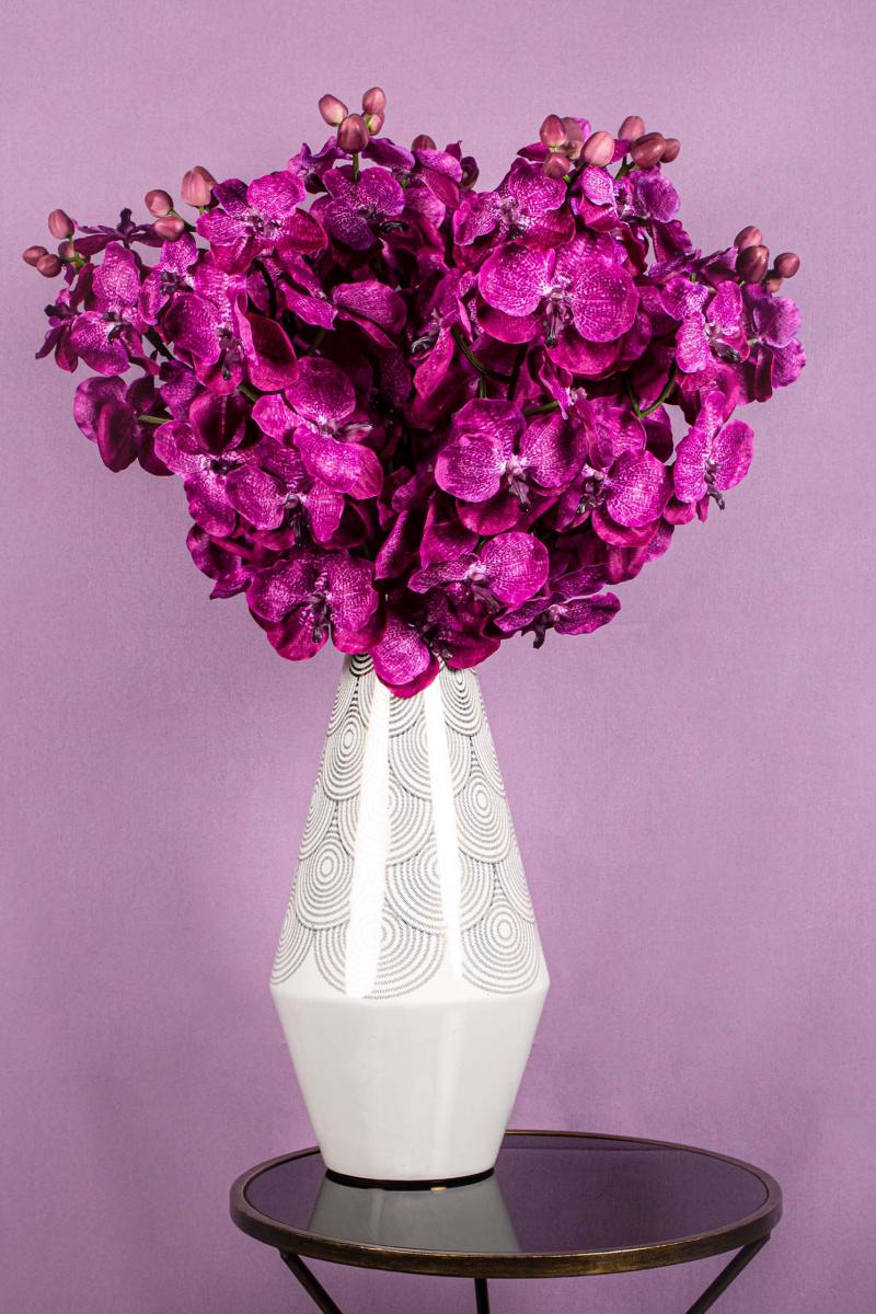 Ptmd branche artificielles orchidee - 78x17x79 cm - plastique - pourpre