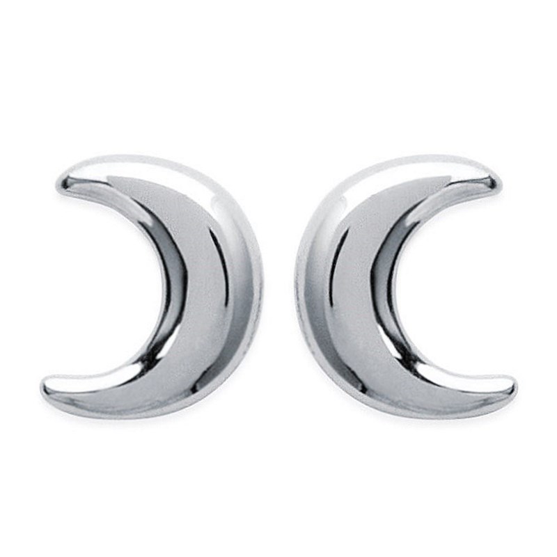 Boucles d'oreilles croissant de lune Argent 925 Rhodié