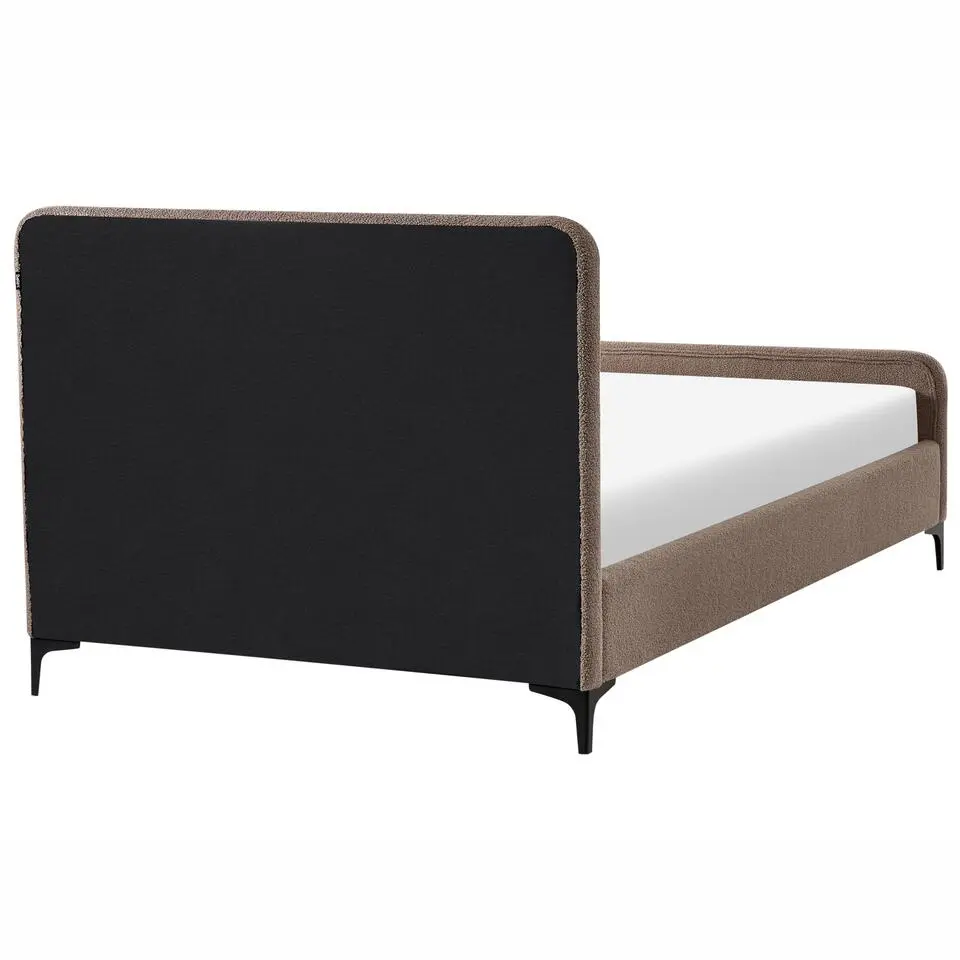 LUNAN - Tweepersoonsbed - Taupe - 120 x 200 cm - Bouclé