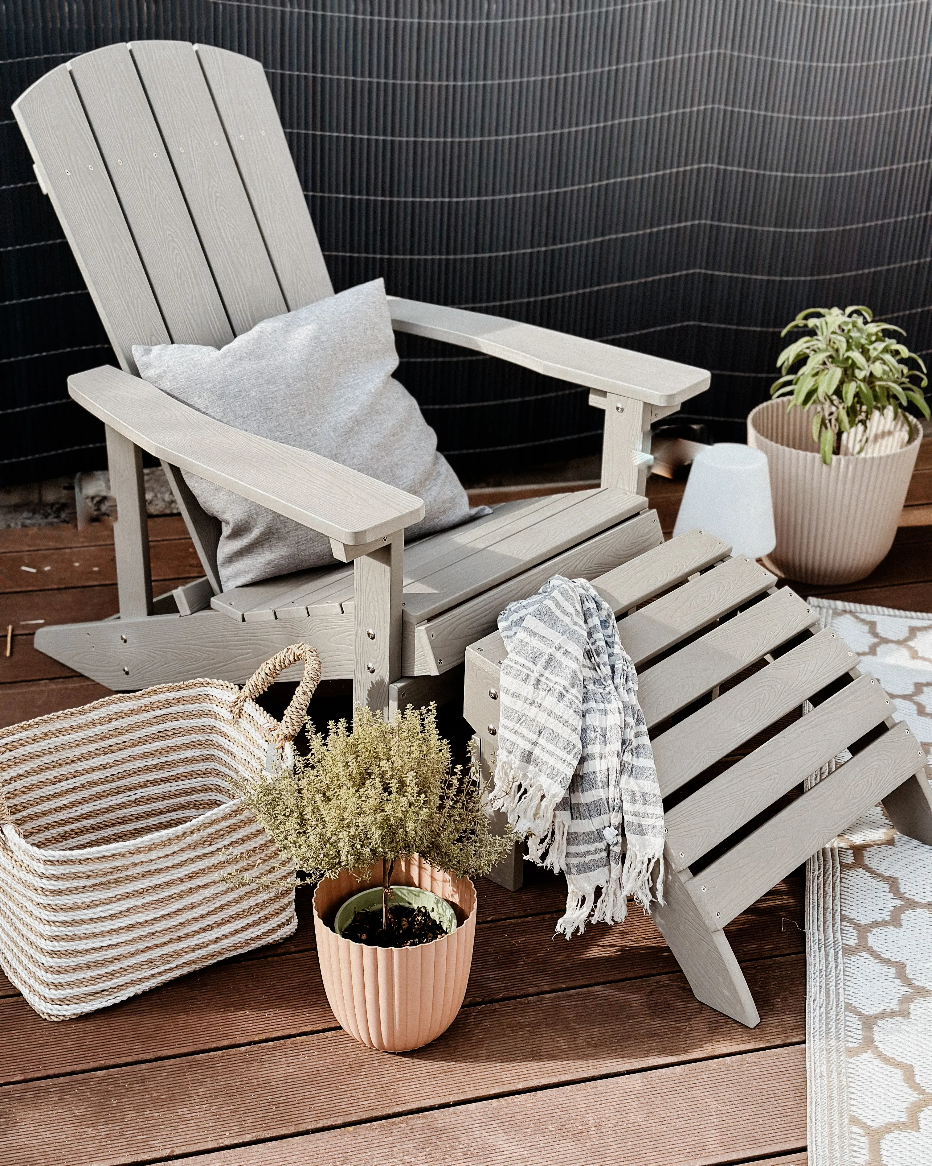 Tuinpoef ADIRONDACK Lichtgrijs