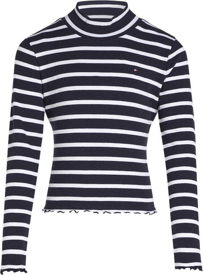 Tommy Hilfiger MOCK NECK RIB TOP LS Desert sky stripe