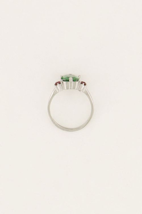 Vintage statement ring groen kristal