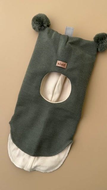 Balaclava Ull m/ Bomullsjersey fôr og Vindstopper | Ubehandlet Ull
