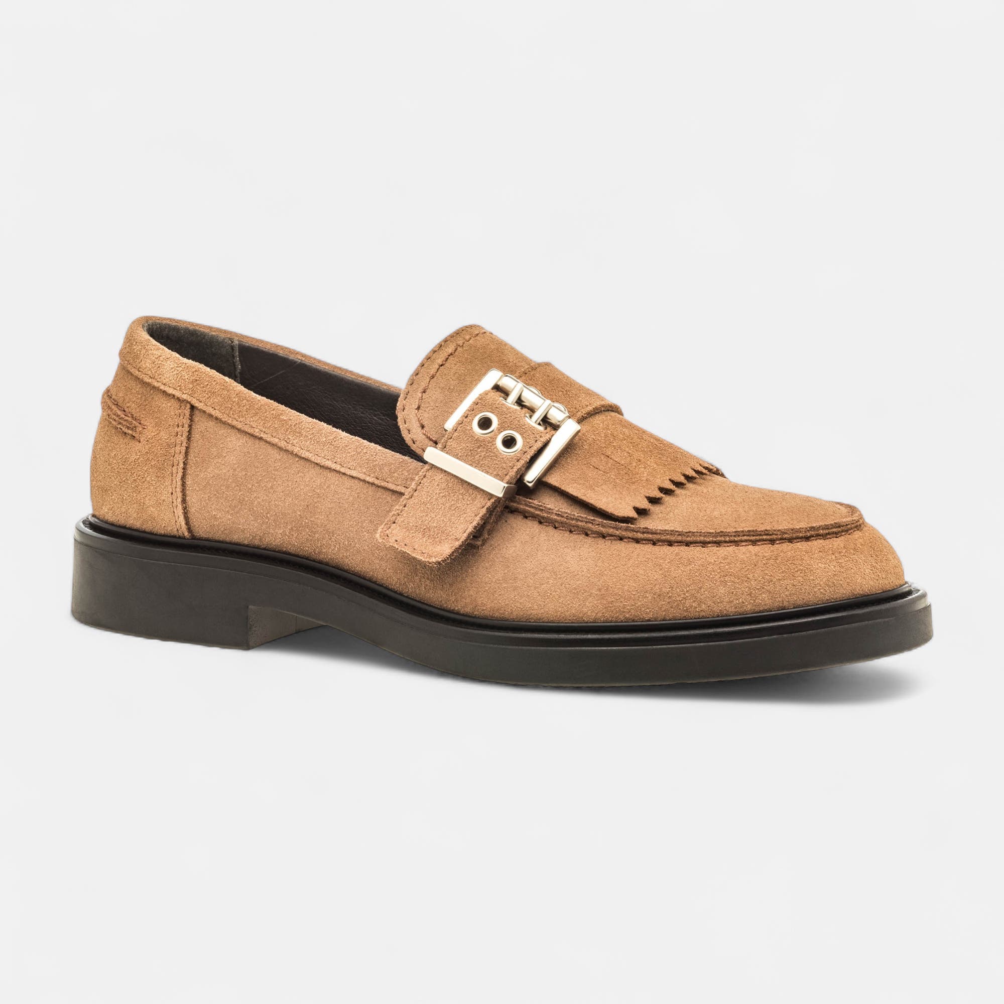 Mocassins Femme en cuir taupe