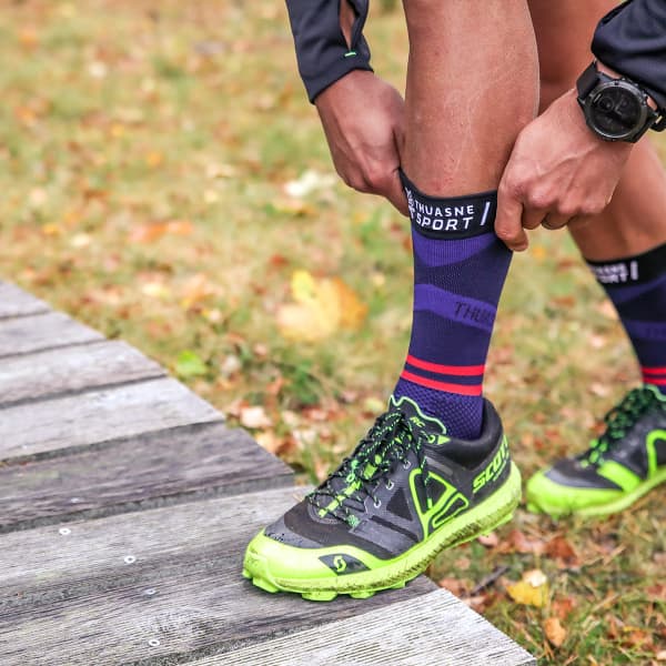 Chaussette compression THUASNE MID UP ACTIV RUNTRAIL S NOIR