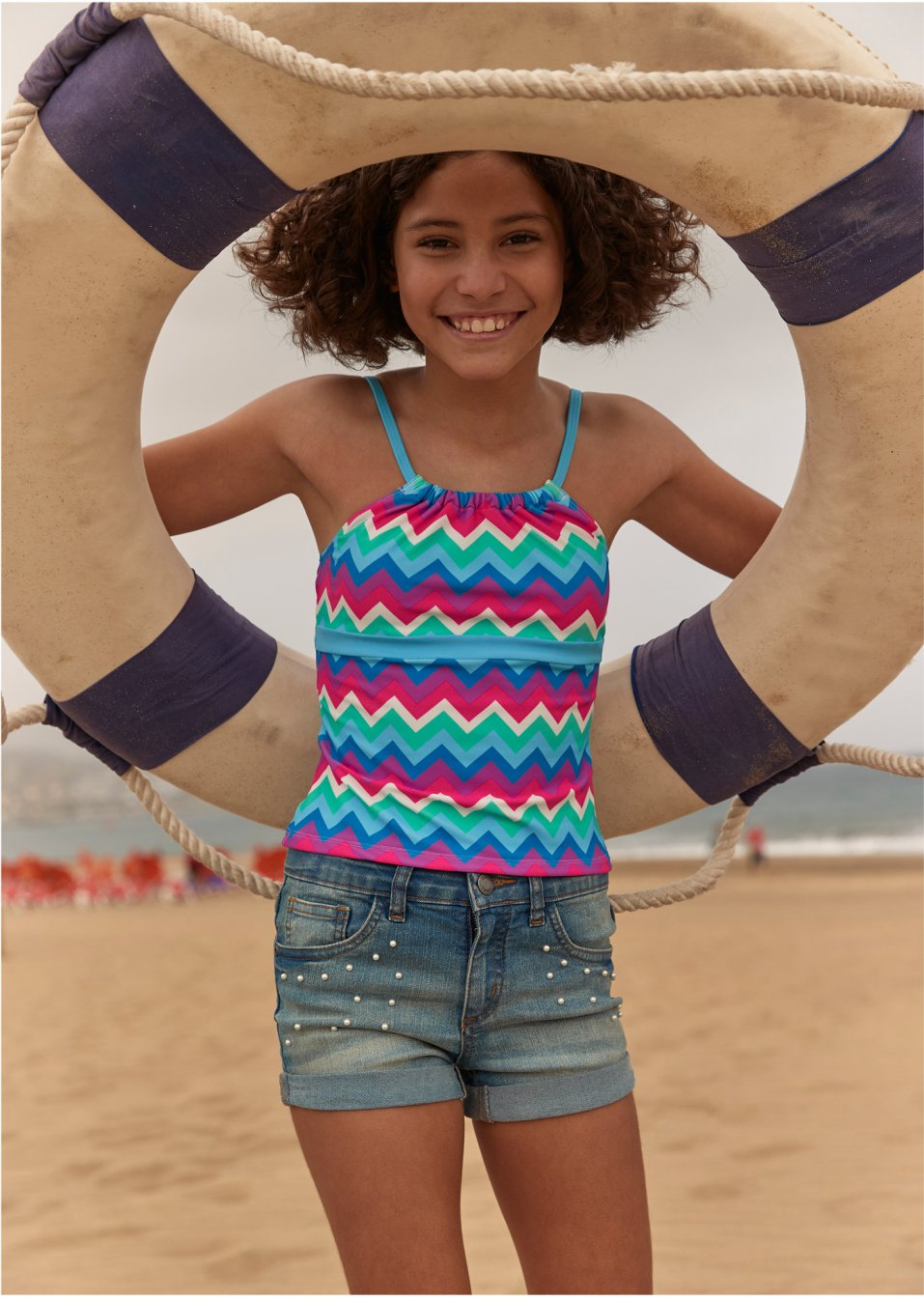 Short en jean fille avec perles