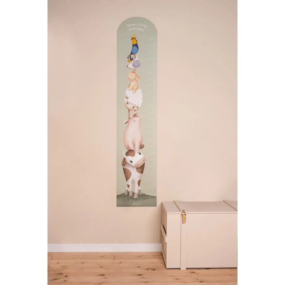 Little Dutch Little Farm Groeimeter Muursticker - 142x27,5cm - Dieren