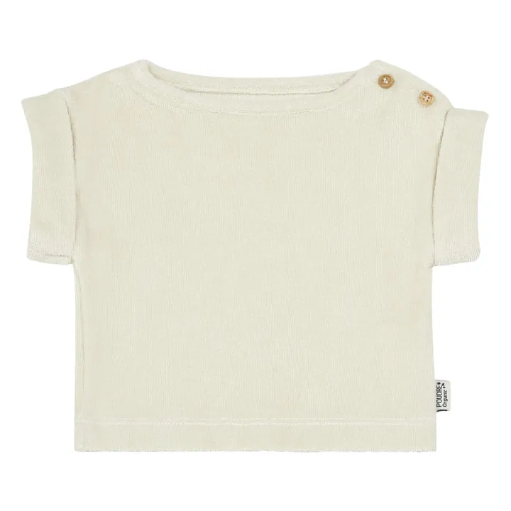 Poudre Organic T-Shirt Eponge Coton Bio Laurier | Blanc cassé