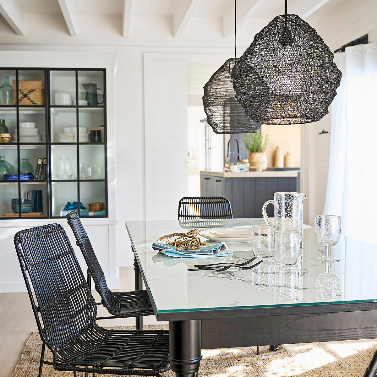 LA REDOUTE INTERIEURS<br>Candeeiro suspenso em malha de ferro Ø40 cm, Mita
