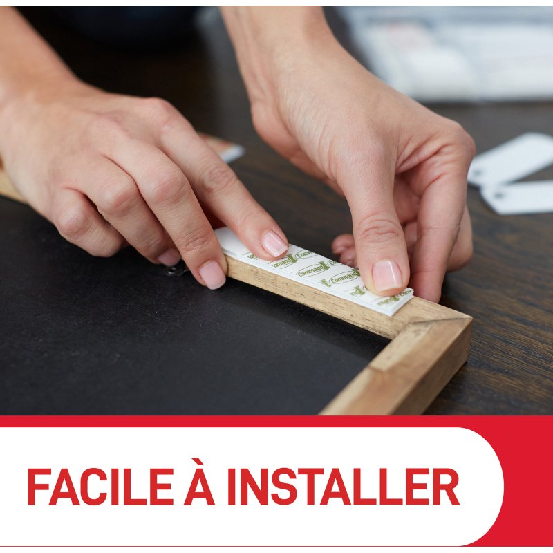 Languettes adhésifs Command 3M taille L jusqu'à 7 kg - Blister de 4 x 2