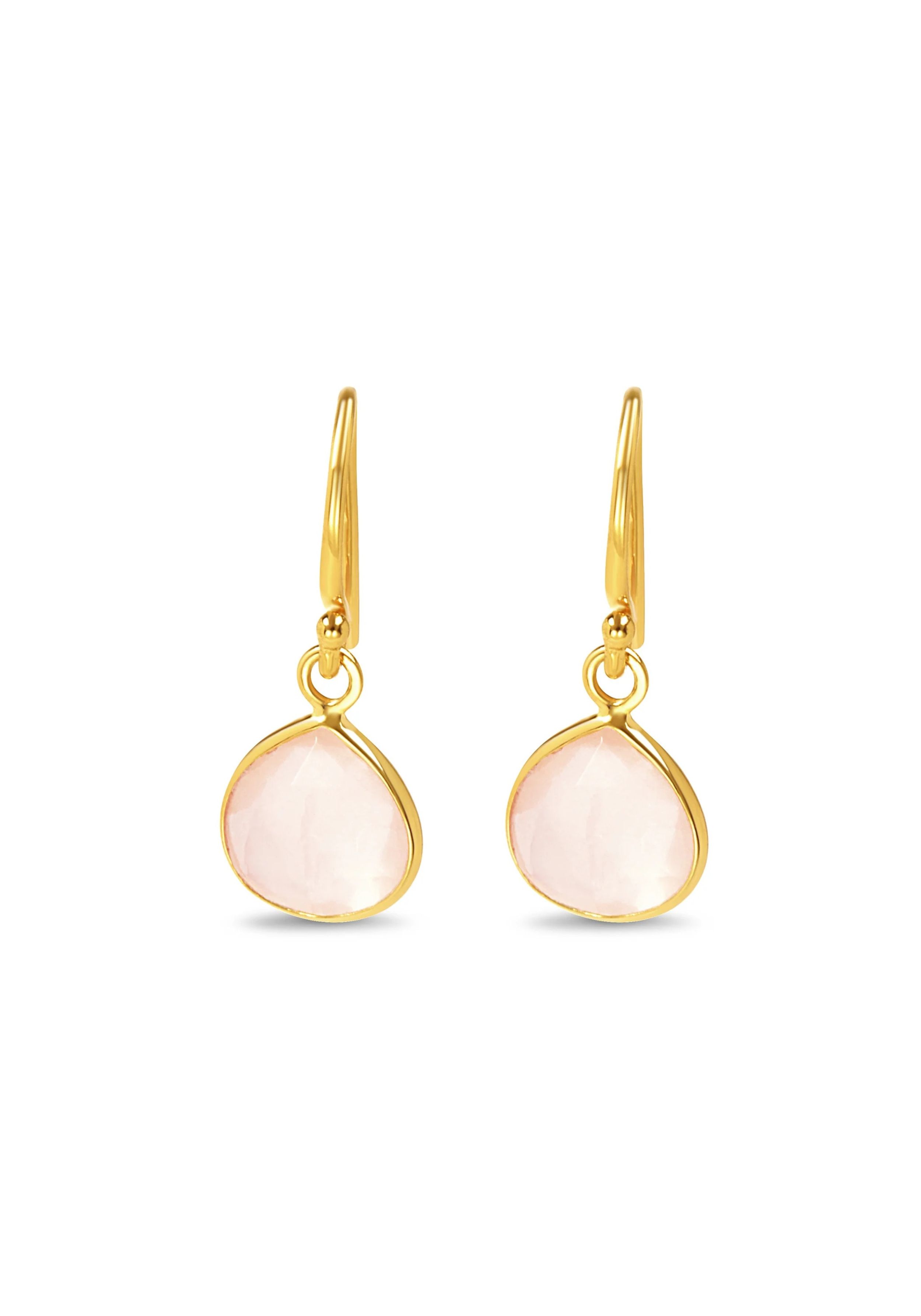 Le tresor du monde Teardrop Ohrringe Rosenquarz