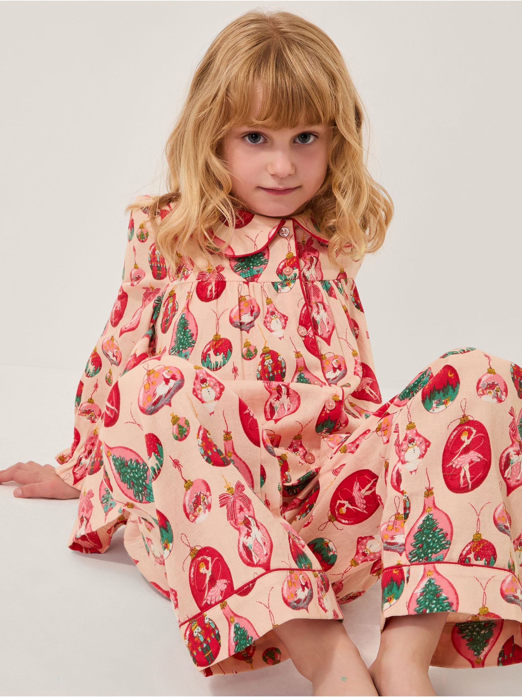 Monsoon Christmas Bauble Print Long Pyjamas Set
